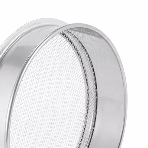 Tamiz de laboratorio de acero inoxidable de 40 cm, tamiz de harina de malla fina de precisión, colador redondo para hornear, pastelería, pruebas de laboratorio, herramienta de cocina duradera para