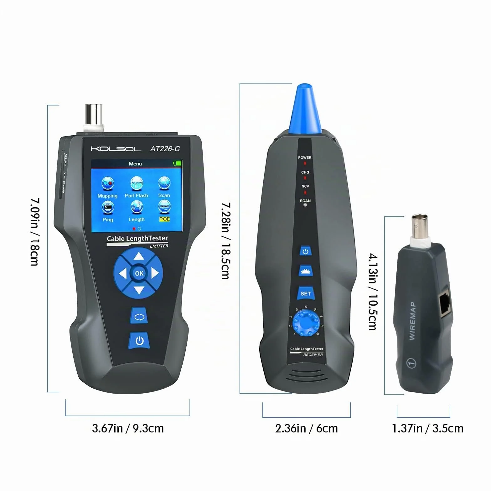 comprobadores de cables de red, NF-8601S TDR Multifuncional LCD Line Length Tester Breakpoint Testers Tracker RJ45/RJ11/BNC/Metal Cable/PING/POE Cable