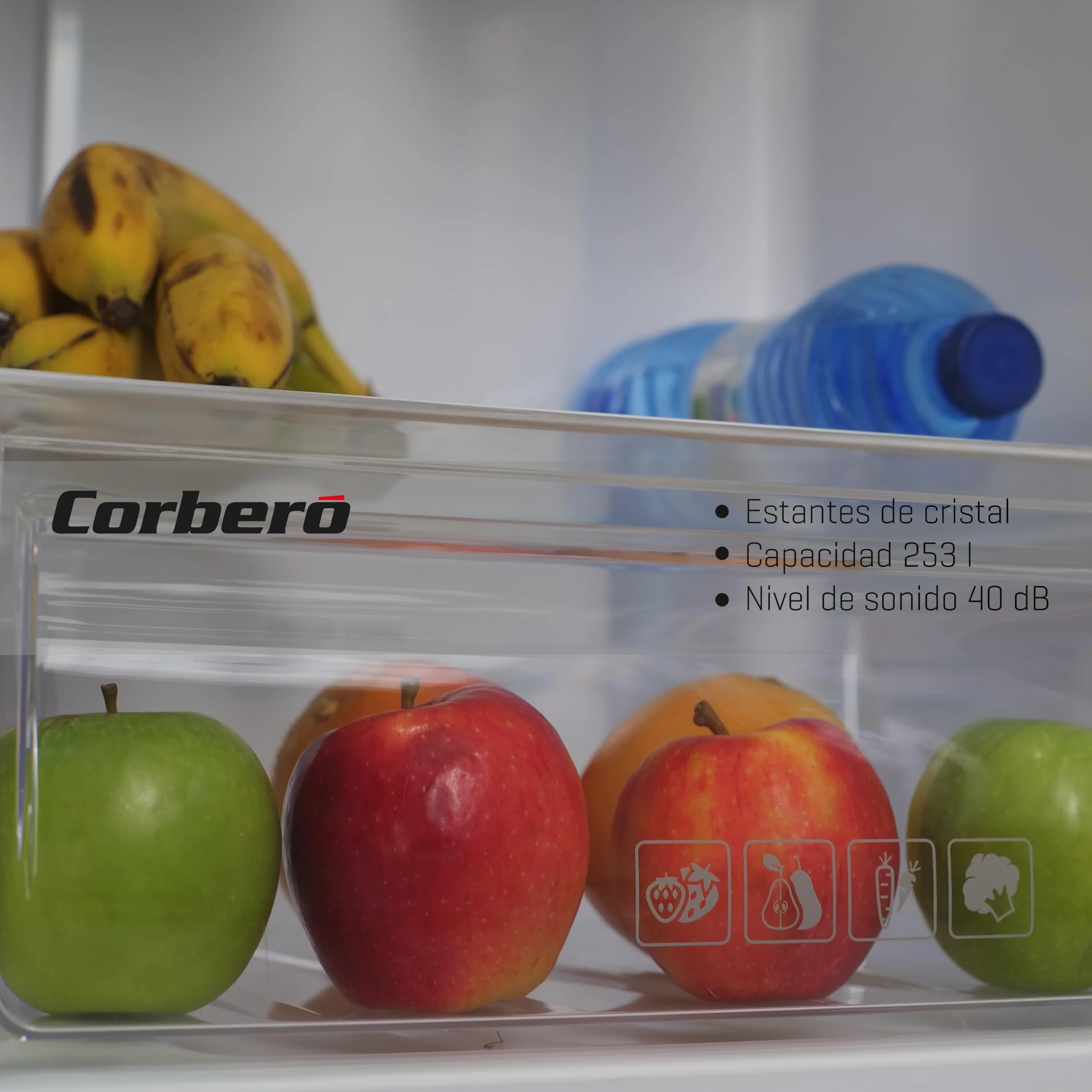 Frigorífico Combi Corbero CCH18024W No Frost 253L 181 cm Luz LED Blanco