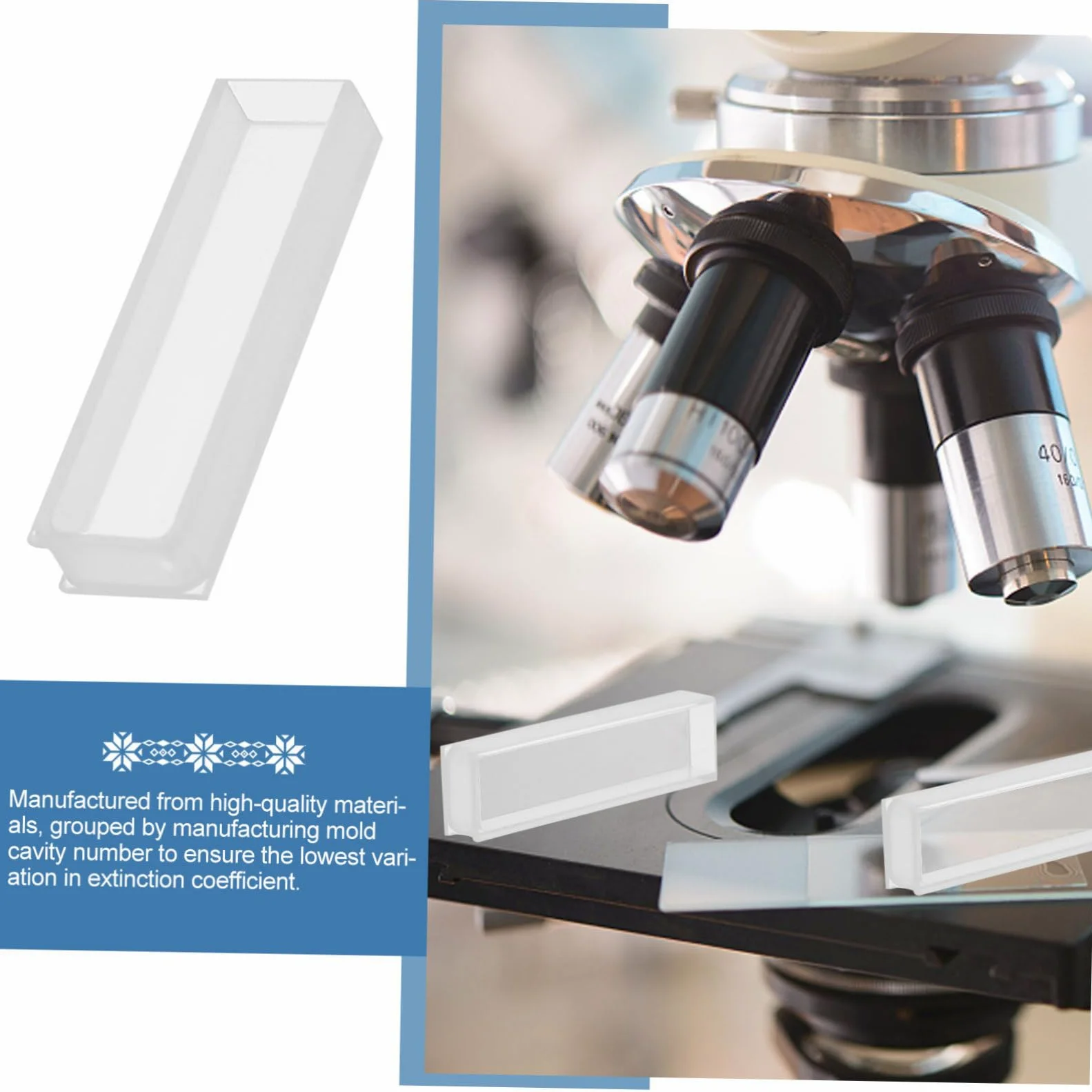 Gatuida 3piezas Cubeta De Cuarzo Transparente para Espectrofotometría Cuvette De Cuatro Caras para Análisis De ADN y Proteínas para Estudios UV-Vis