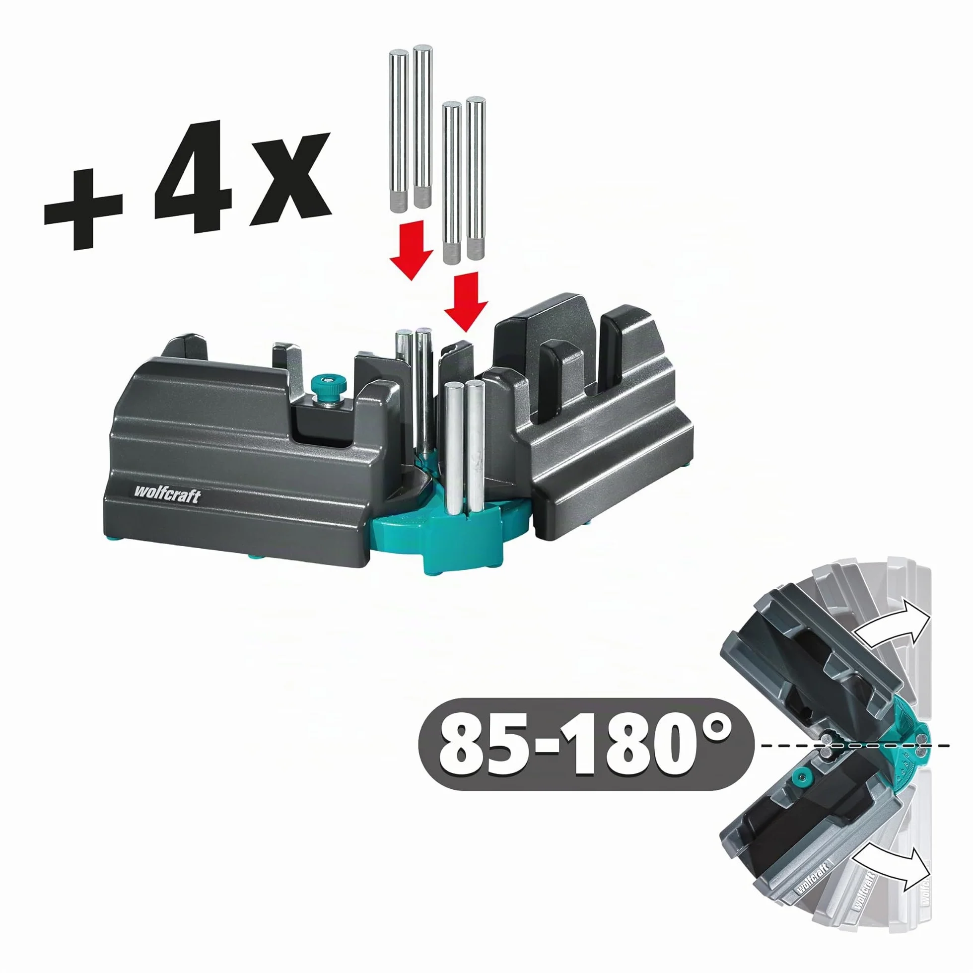 Wolfcraft Caja de ingletar y falsa escuadra 2 en 1 6948000 para piezas hasta 70 mm