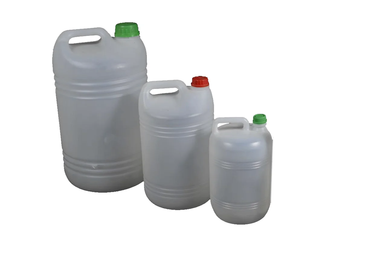 Garrafa de 10 Litros con Asa y Tapón de Seguridad | Polietileno de Gran Resistencia | Forma redonda |Diámetro de boca 32 mm | Pack de 12 unidades.