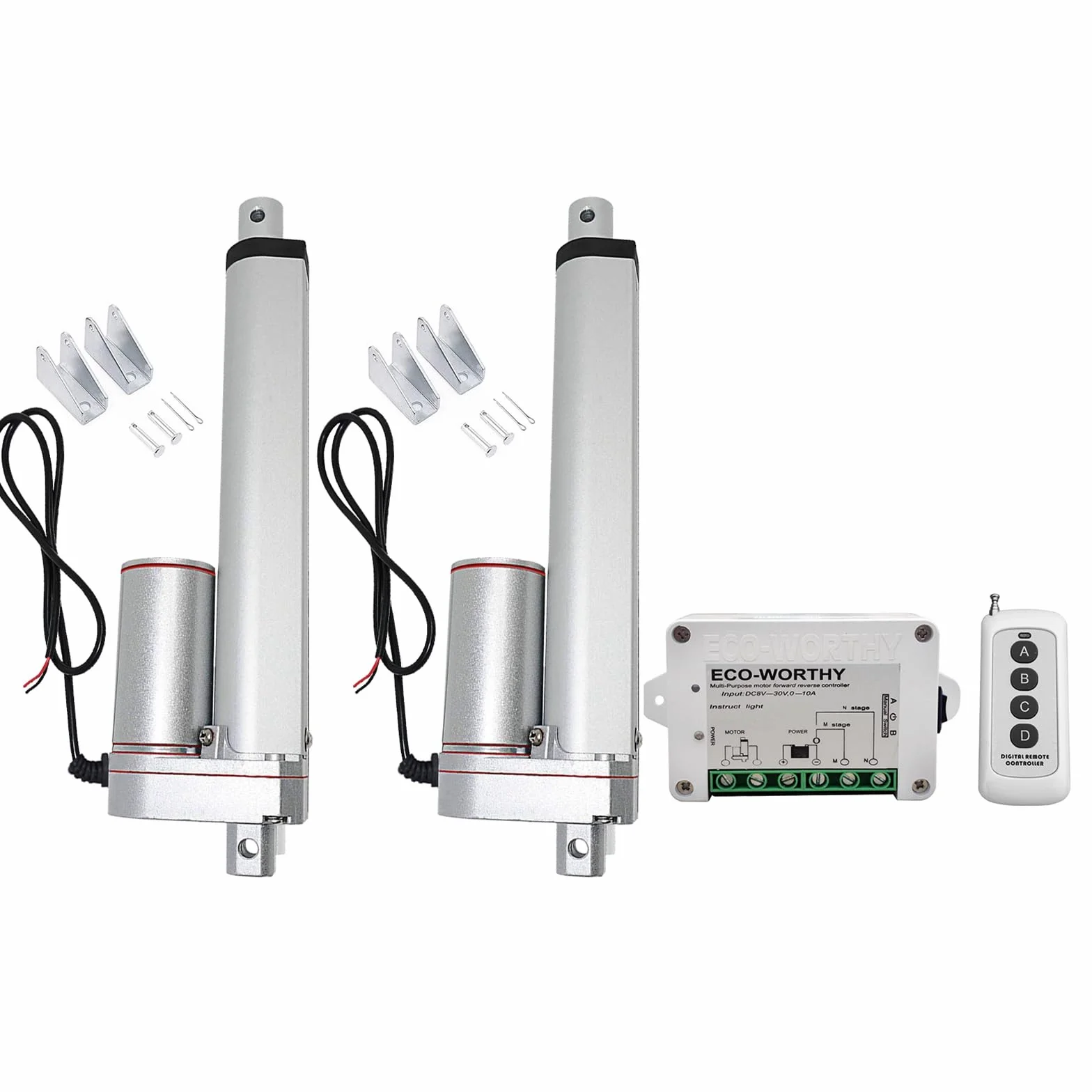 DCHOUSE Actuador lineal 12V 6 pulgadas 150 mm CC inalámbrico con soportes de montaje