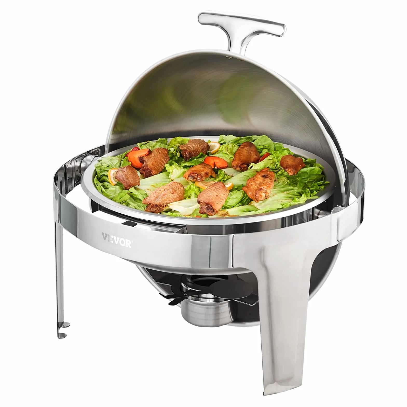 VEVOR Juego de 2 Calientaplatos Redondos 5,5 L Acero Inoxidable para Buffet
