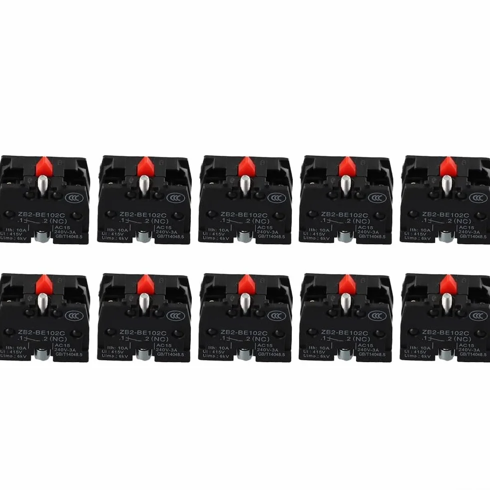 ZB2-BE101C ZB2-BE102C Bloque de Contacto Interruptor 10A 600V, 10 Piezas