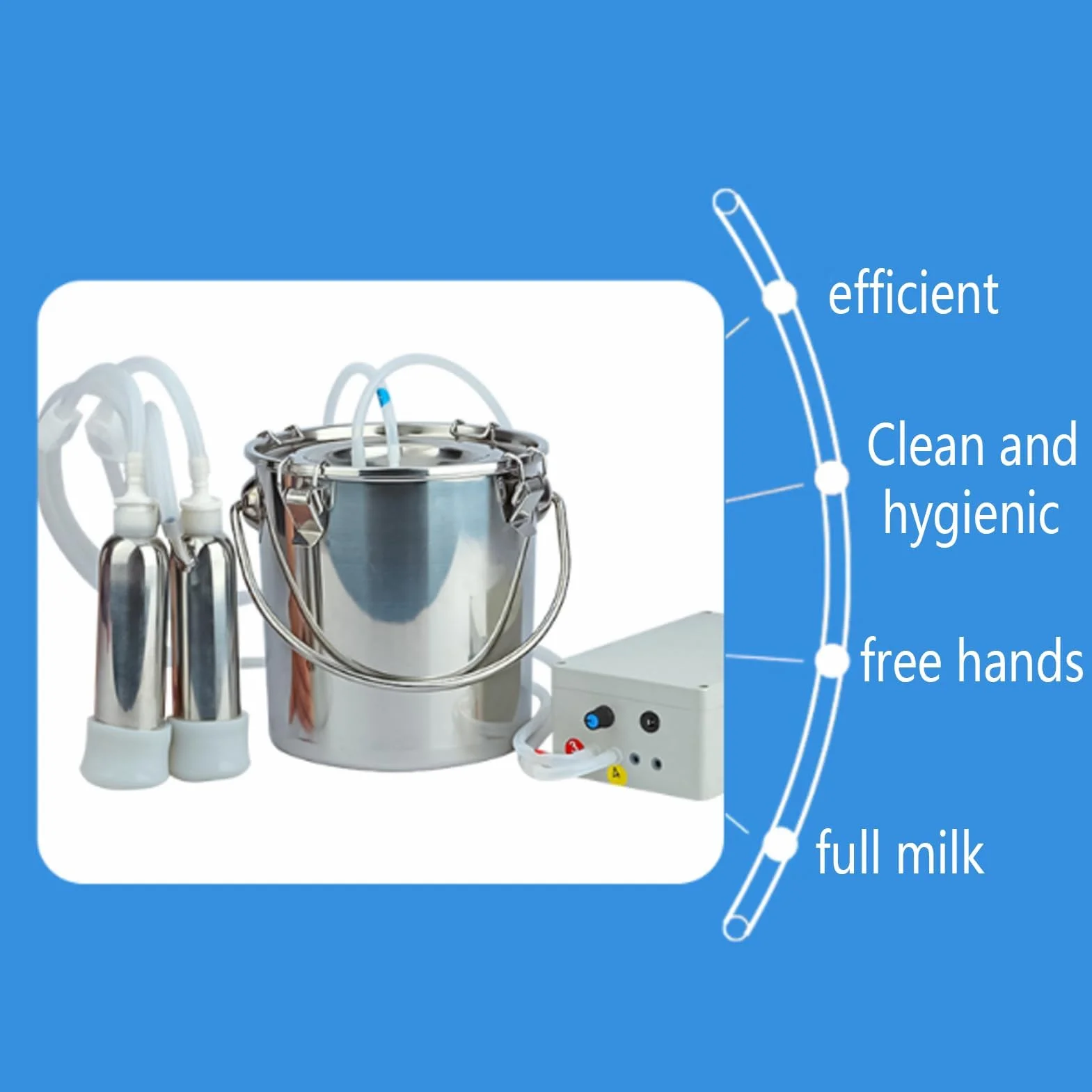 Máquina de Ordeño Eléctrica a Pulsos 3L/5L/10L, Ordeñadora Portátil para Cabras y Vacas, Ordeñadora Recargable, Máquina de Ordeño Automática, Equipo de Ordeño para Pequeñas Granjas,Sheep,5L