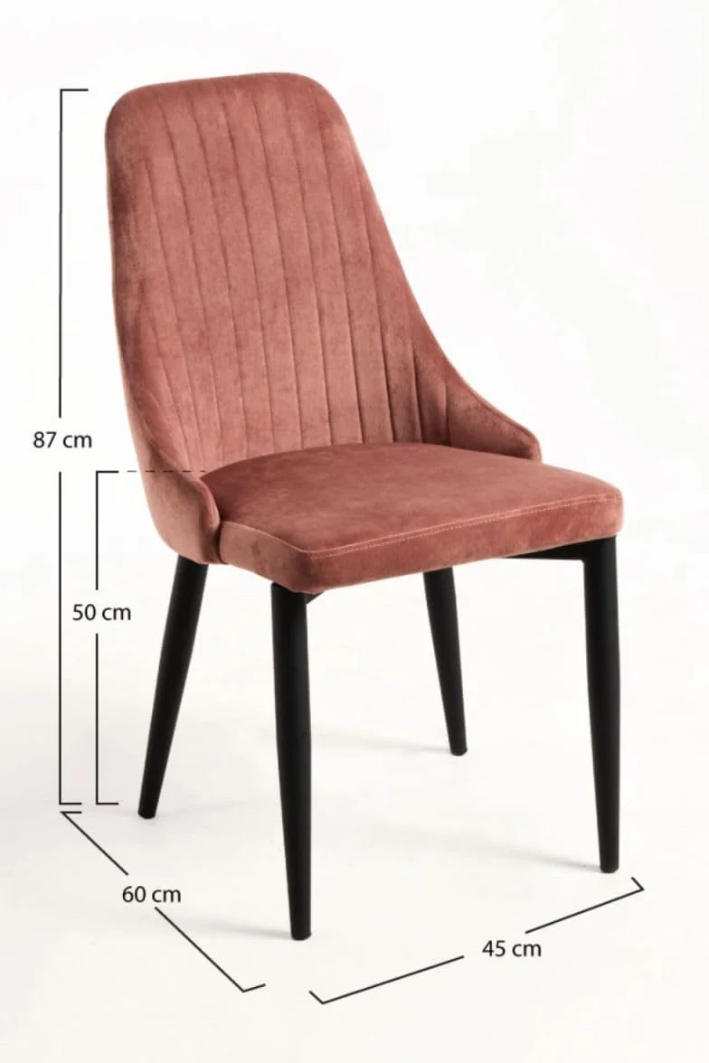 Regalos Miguel - Packs Sillas Comedor - Pack 4 Sillas Kan Terciopelo - Rosa