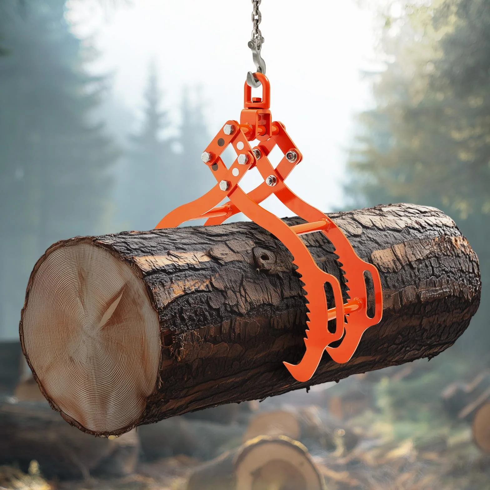 VEVOR Pinzas para Levantar Piedras 812-914mm Pinzas para Rocas 4 Garras Pinzas para Troncos de Acero Capacidad de Elevación de 1500kg Pinza Giratoria para Arrastrar Troncos para Camiones, Tractores