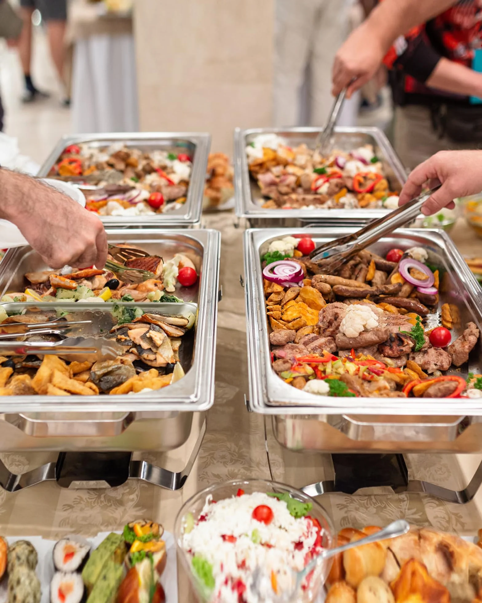 Chafing Dish Buffet Set 9L Acero Inoxidable Borde Enrollable Calentador Alimentos Catering