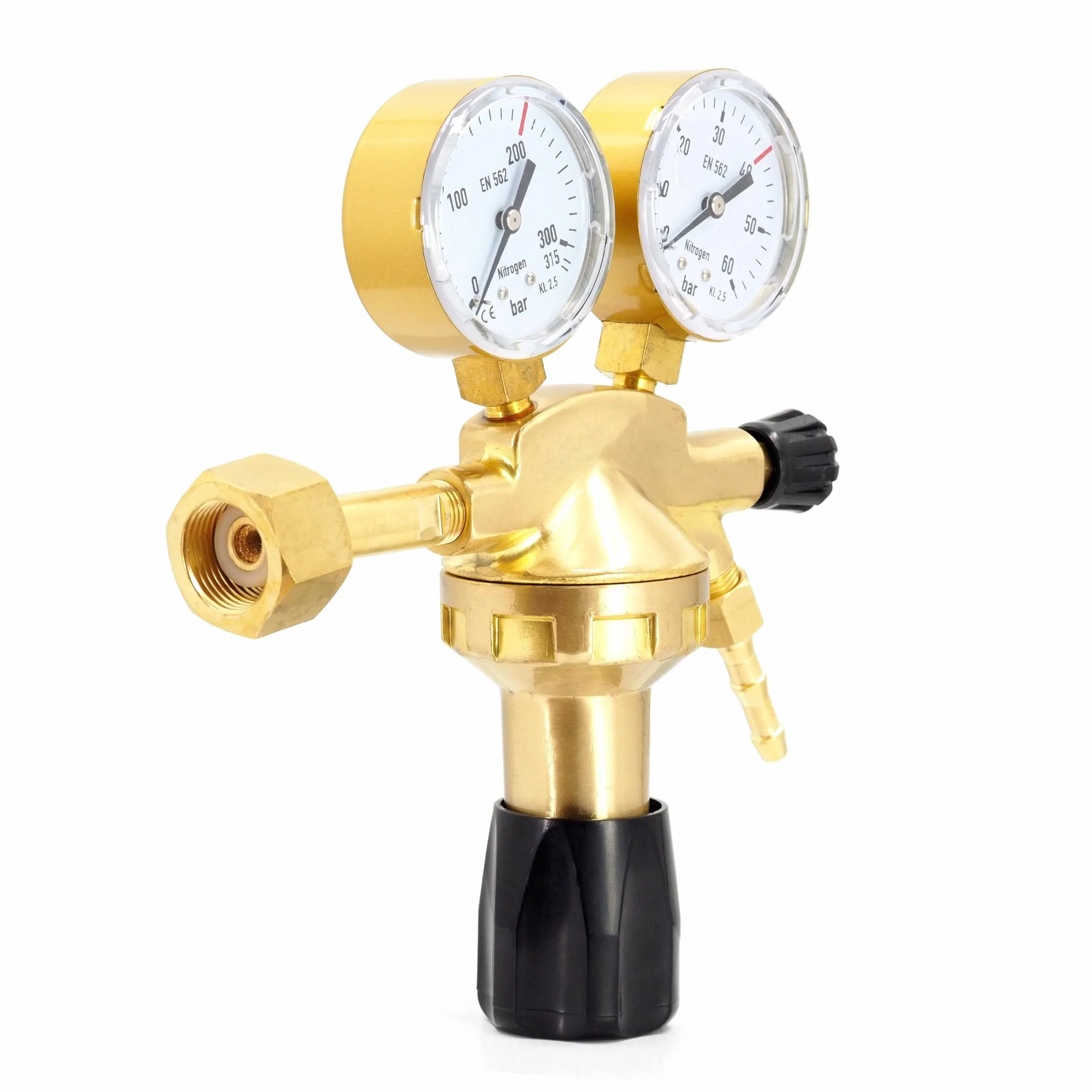 Botella de gas nitrógeno Botella de nitrógeno Botella de gas protector 8L llena 200 bar 1,6 m³ con reductor de presión y tapa protectora - para aire acondicionado, llenado de neumáticos y soldadura