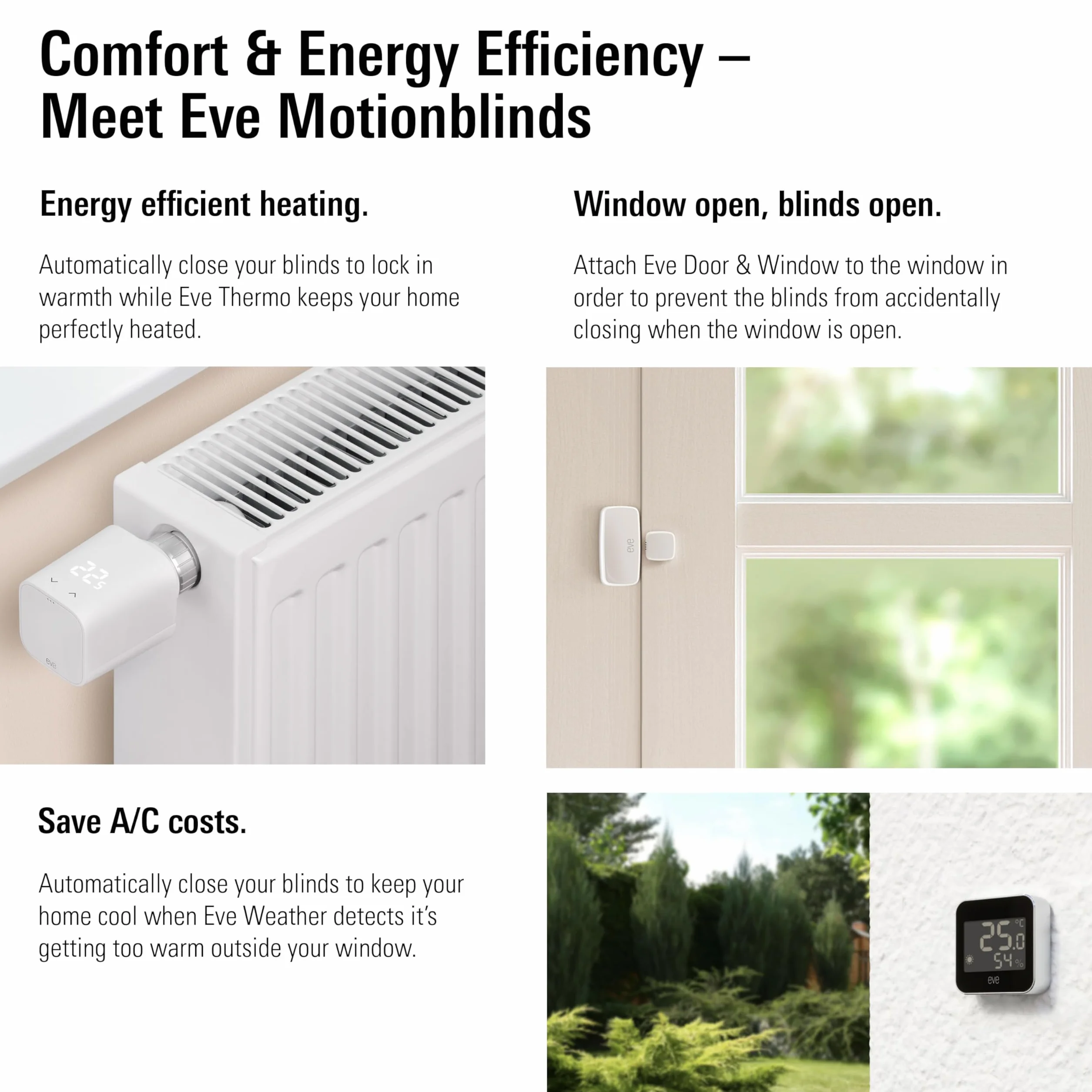 Eve Motionblinds Kit de modernización para estores enrollables (Matter) - Motor para Tubos de diámetro Grande; actualiza Tus estores;req. Router de Borde Thread;Control por Voz/App/automatizado