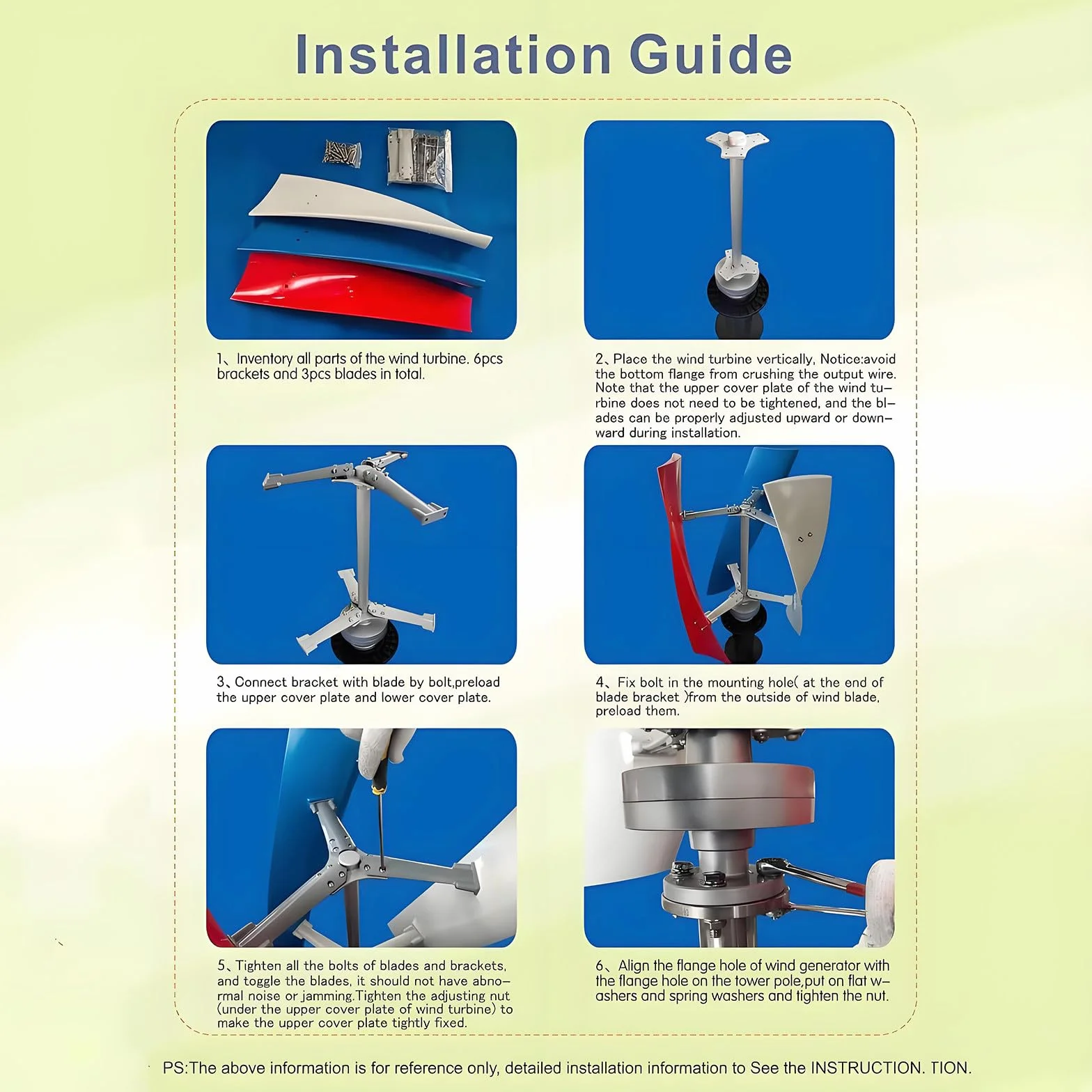 Generador de turbina eólica Vertical de 10000 W/12000 W, 12 V, 24 V y 48 V, con 3 Palas, generador de CC para viviendas, chalets y Sistemas híbridos solares y eólicos. 10000W-48V