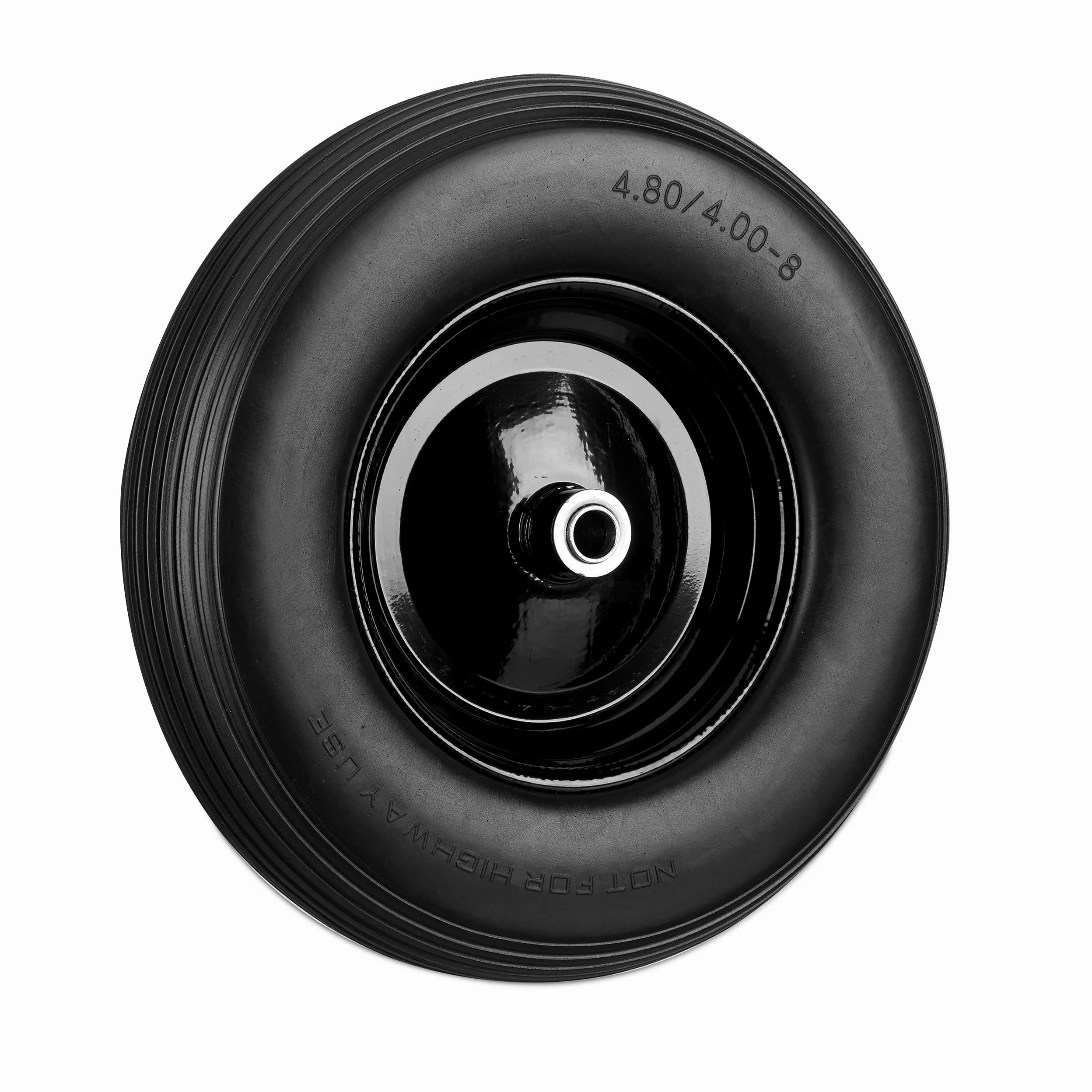 4 Ruedas Carretilla 4.80 4.00-8, Neumáticos Goma, Llantas de Acero, Repuesto, Cargas de hasta 100 kg, Negro