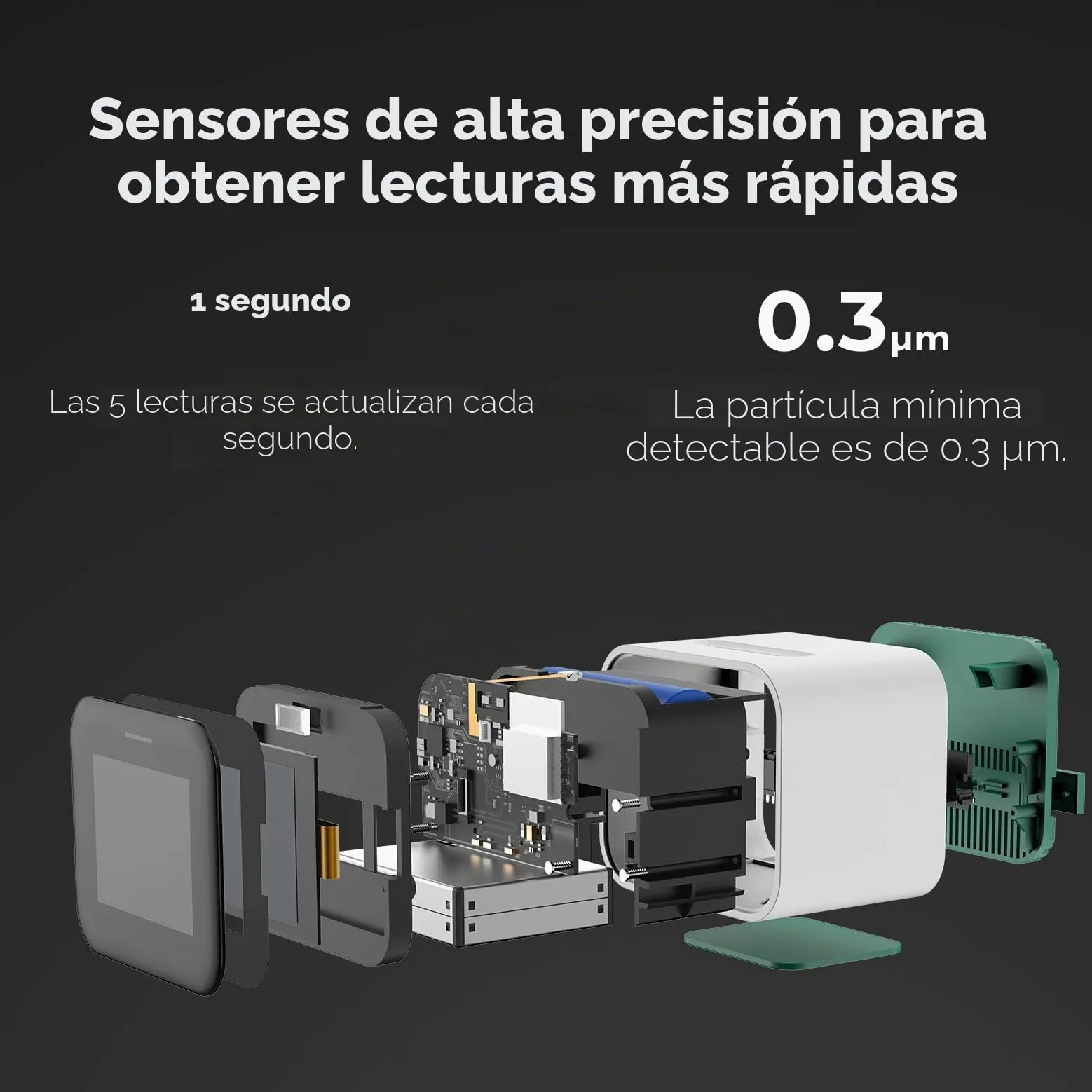 Qingping Air Monitor Lite, sensor de calidad del aire interior Wi-Fi compatible con Apple HomeKit detecta CO2, PM2.5, PM10, temperatura y humedad
