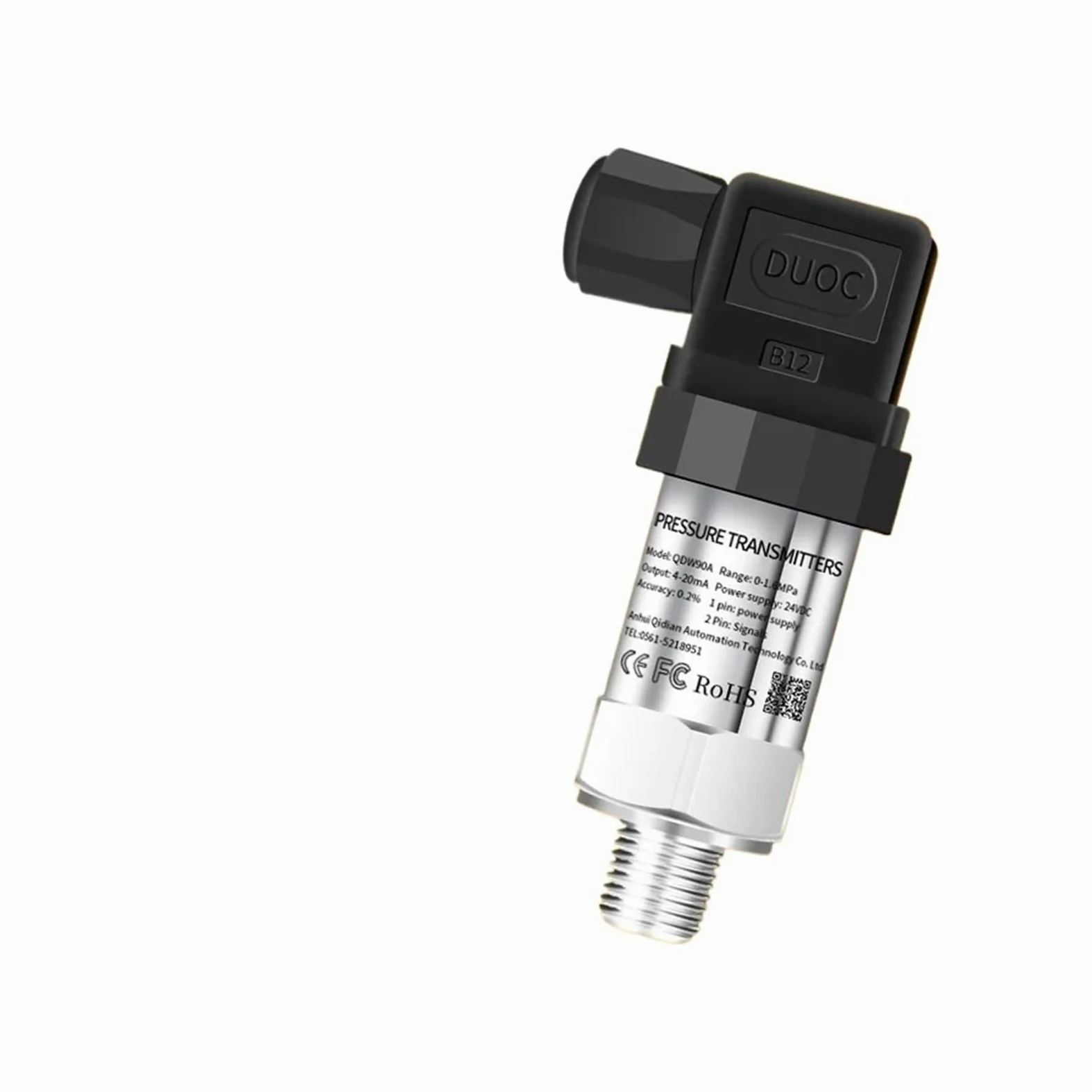 Transmisor de presión de Aire for Gas Combustible G1/4 24V 4-20mA 0-10V 0-600bar Sensor transductor de presión de Acero Inoxidable Opcional(0.5-4.5vout 5v Power)