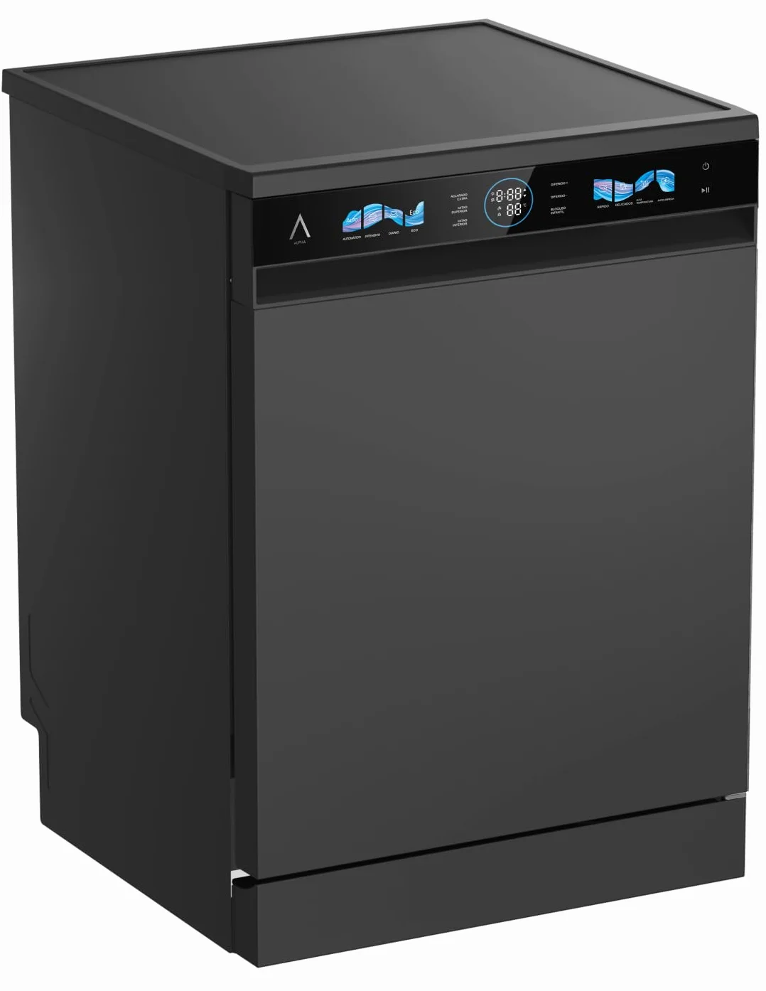 ALPHA Lavavajillas POSEIDON ELITE PRO Auto Door Open DualZone 14ser Negro