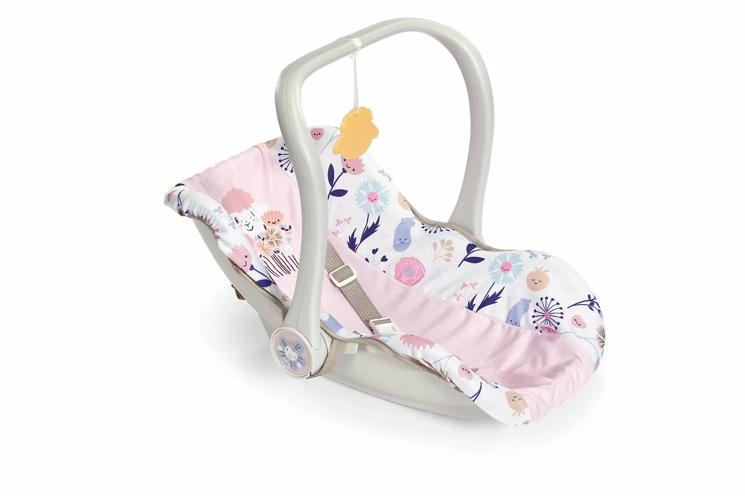 Baby Born Asiento de Coche para muñecas 36 cm 43 cm diseño Floral asa Transporte Ajustable arnés 3 Puntos