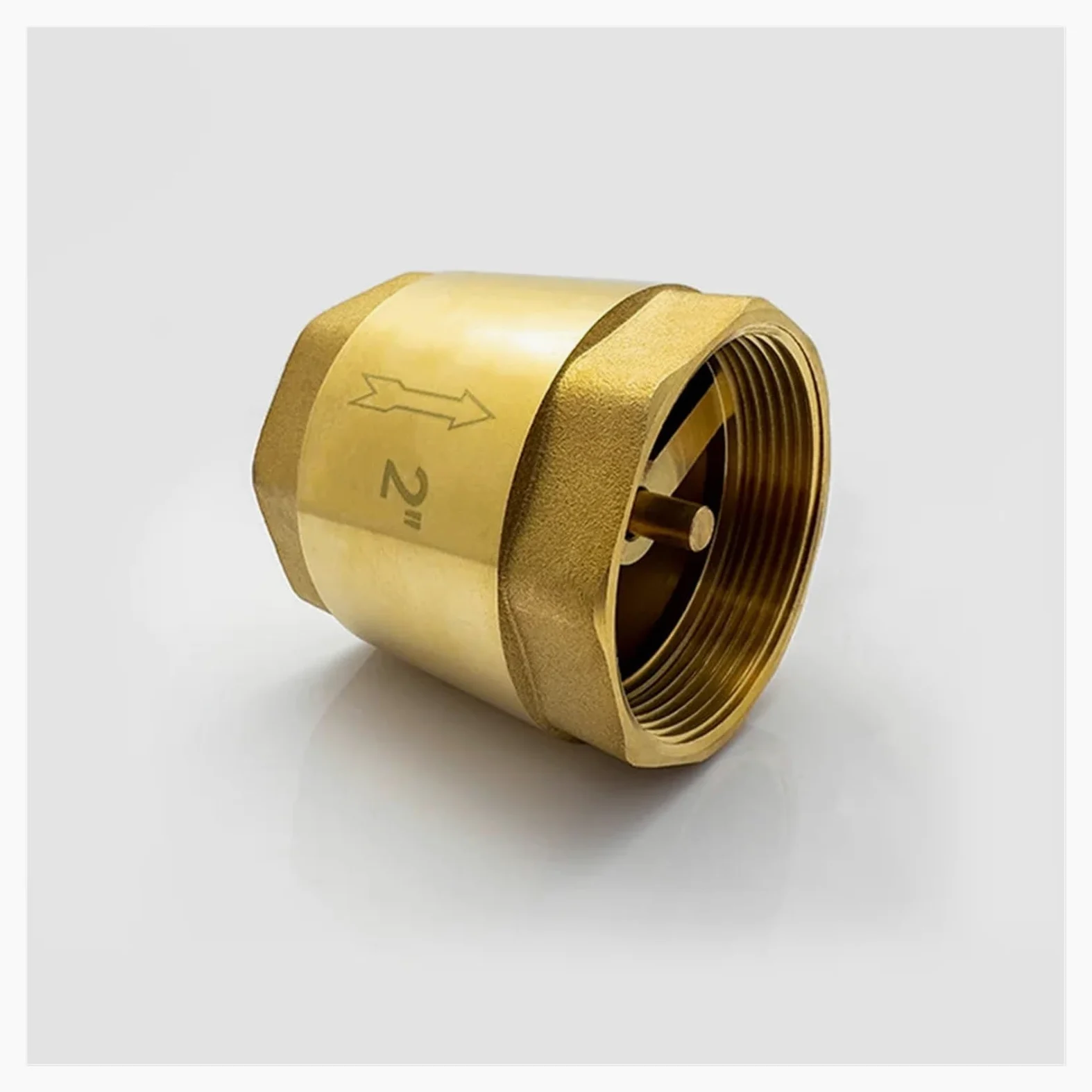 Llave De Paso Agua Válvula de retención de agua antirretroceso engrosada de latón, rosca de tubería, tornillo interior liso, resorte oscilante, válvula de retención vertical(1-1/4")