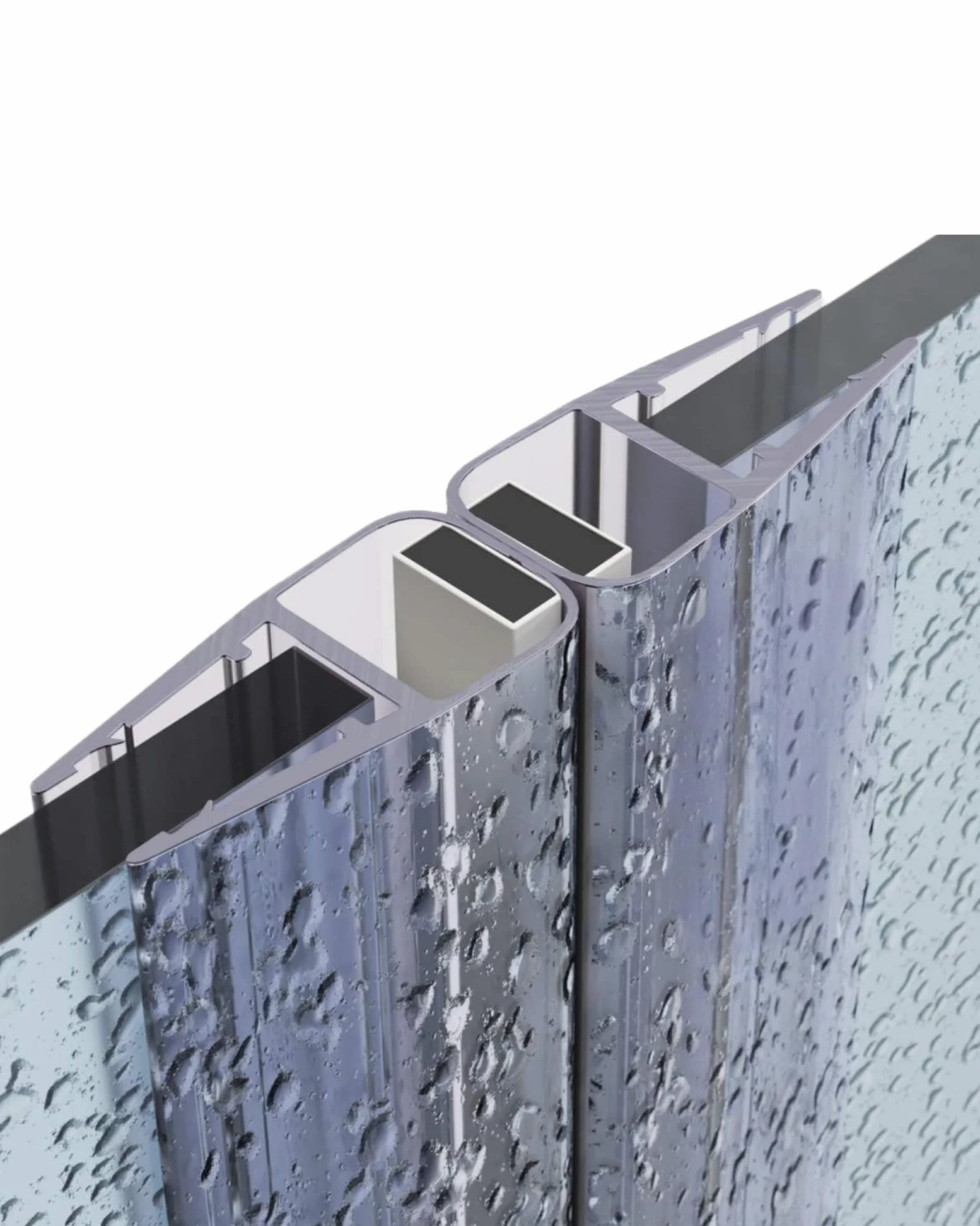 Gedotec Junta magnética de labio de ducha impermeable para puertas de ducha – 1 par de juntas magnéticas 180° sin tope – Junta magnética de ducha PVC Longitud: 2 m – Junta de ducha 6 mm – 8 mm