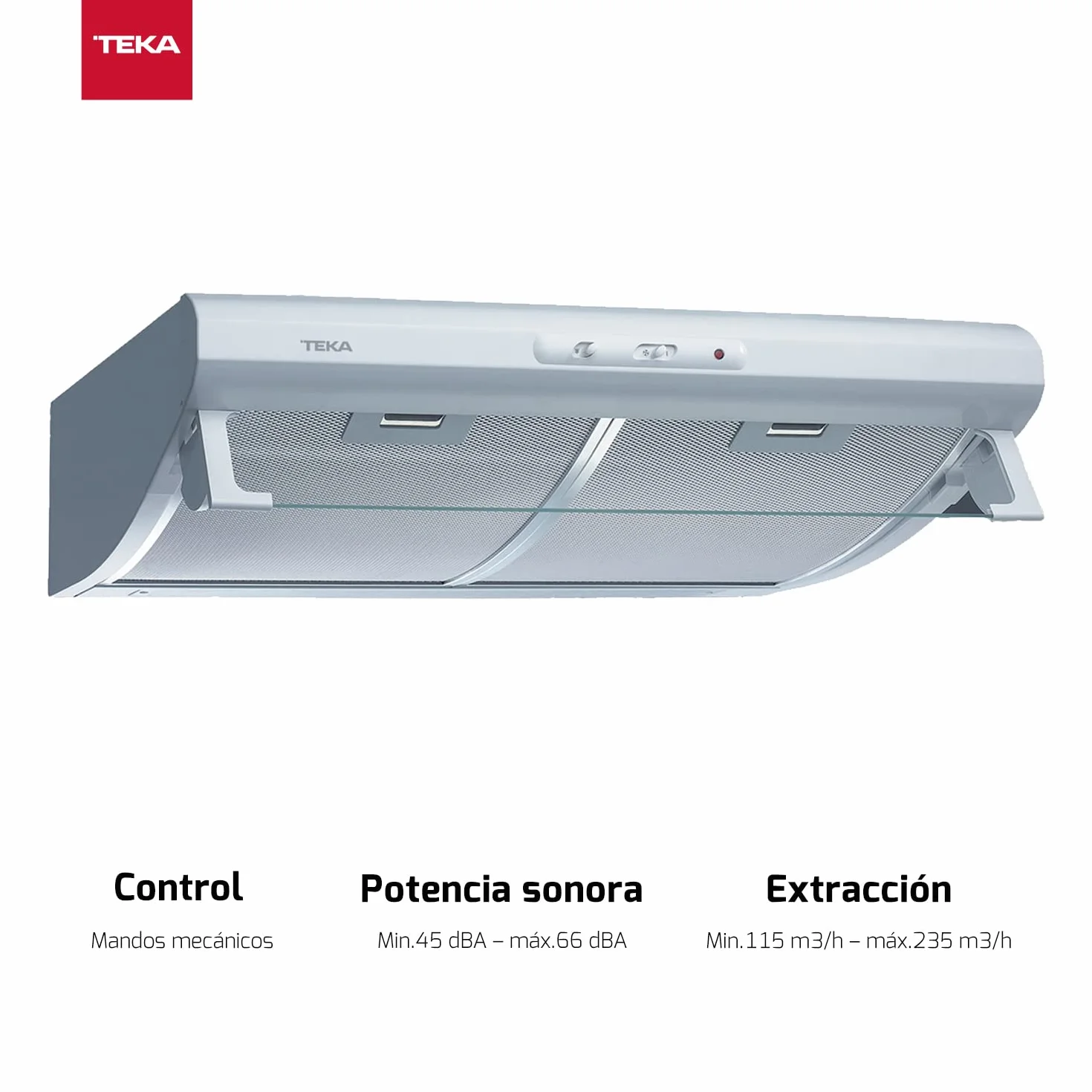 TEKA Campana Extractora Integrada 60 cm, 3 Velocidades, LED, Recirculación, Blanca, C 6310