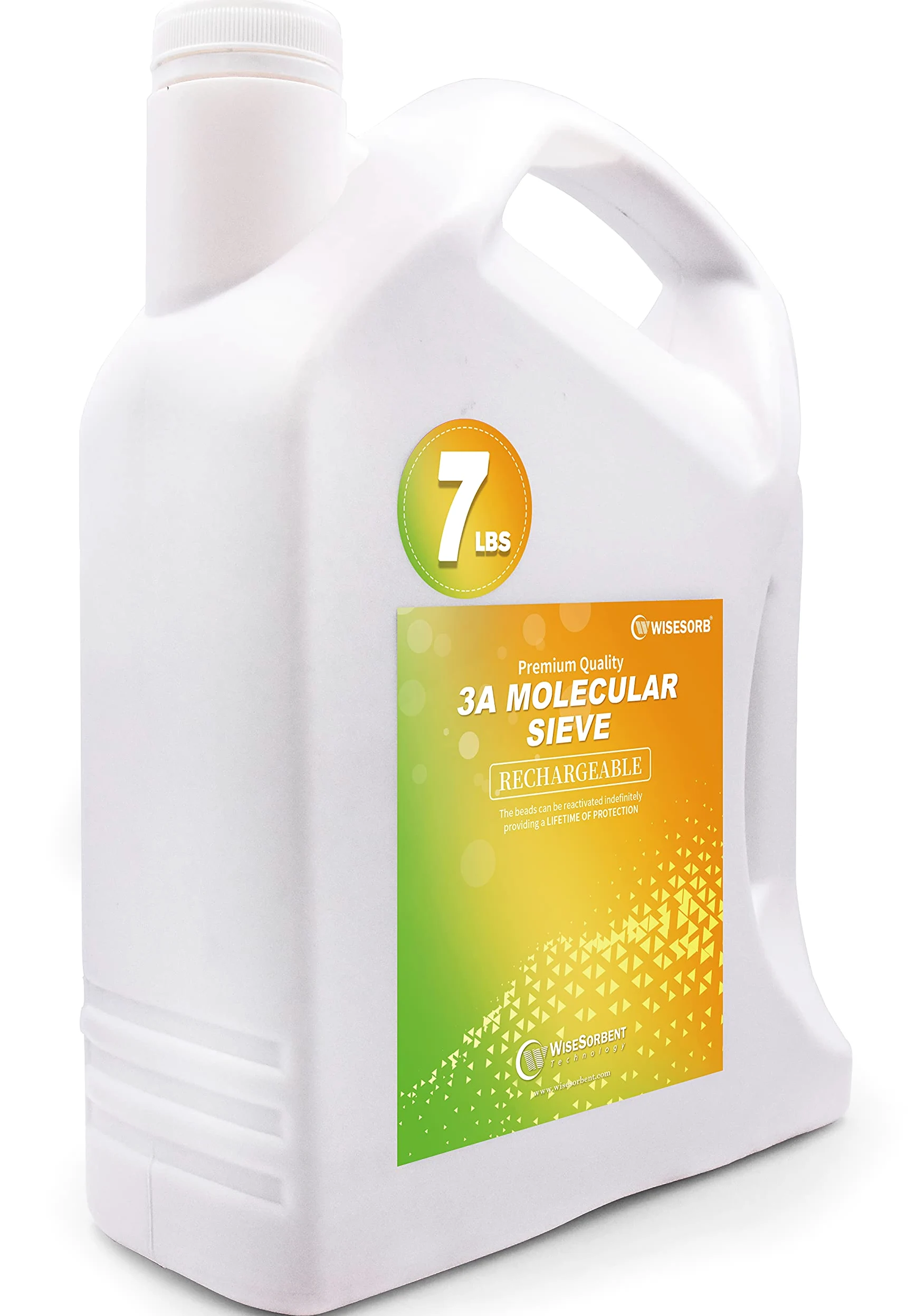 WiseSorb – 3,12 kg Tamiz Molecular 3A – Bolitas desecantes reutilizables con indicador, absorbente de humedad para armarios, almacenamiento, electrónica y herramientas