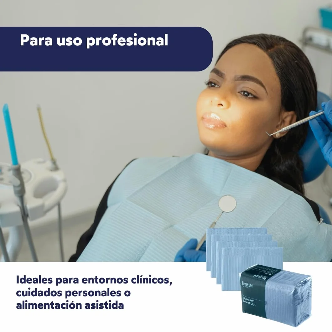 Baberos Desechables para Adultos Impermeable Azul