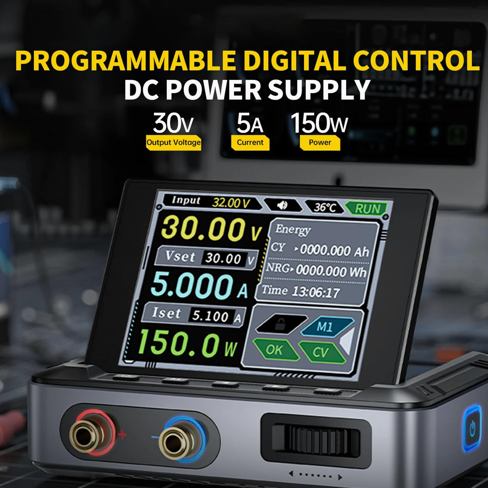 DPS 150 Fuente de Alimentación DC Variable, 0-30V 0-5A 150W Fuente de Alimentación Ajustable DC CNC, Fuente de Alimentación Regulada por Conmutación Programable de PC Portátil