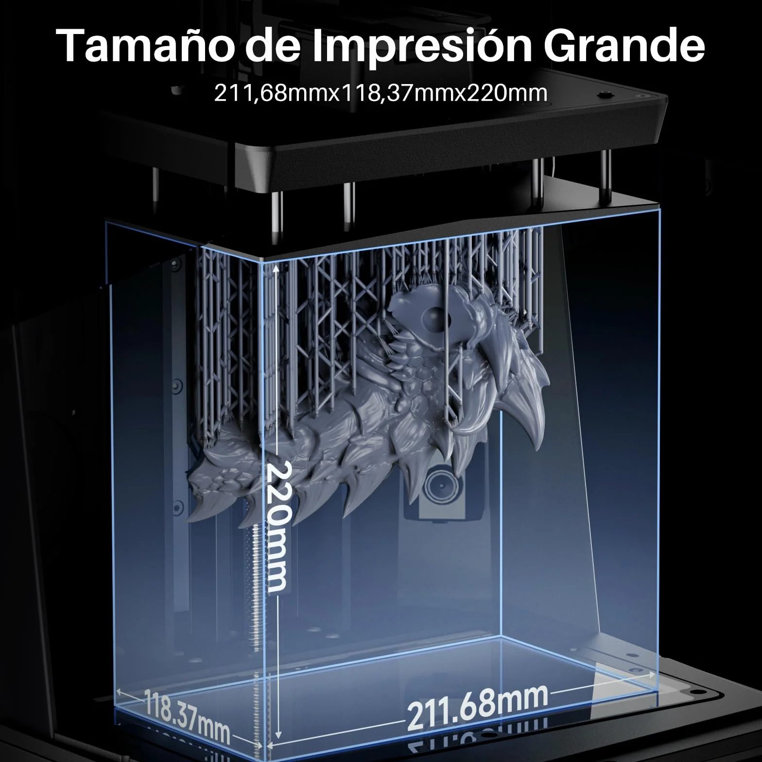 ELEGOO Saturn 4 Ultra 16K Impresora 3D Resina, Calentador de Tanque Inteligente, Impresión de 150 mm/h, Cámara AI con Luz, Impresión en Clúster WiFi, Gran Tamaño de Impresión: 211,68118,37x220 mm³
