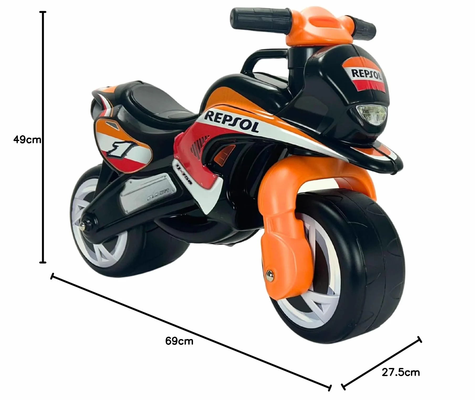 INJUSA Tundra Tornado Repsol Correpasillos para Niños 1-3 Años Moto Juguete de Equilibrio Ruedas Anchas Ergonómica