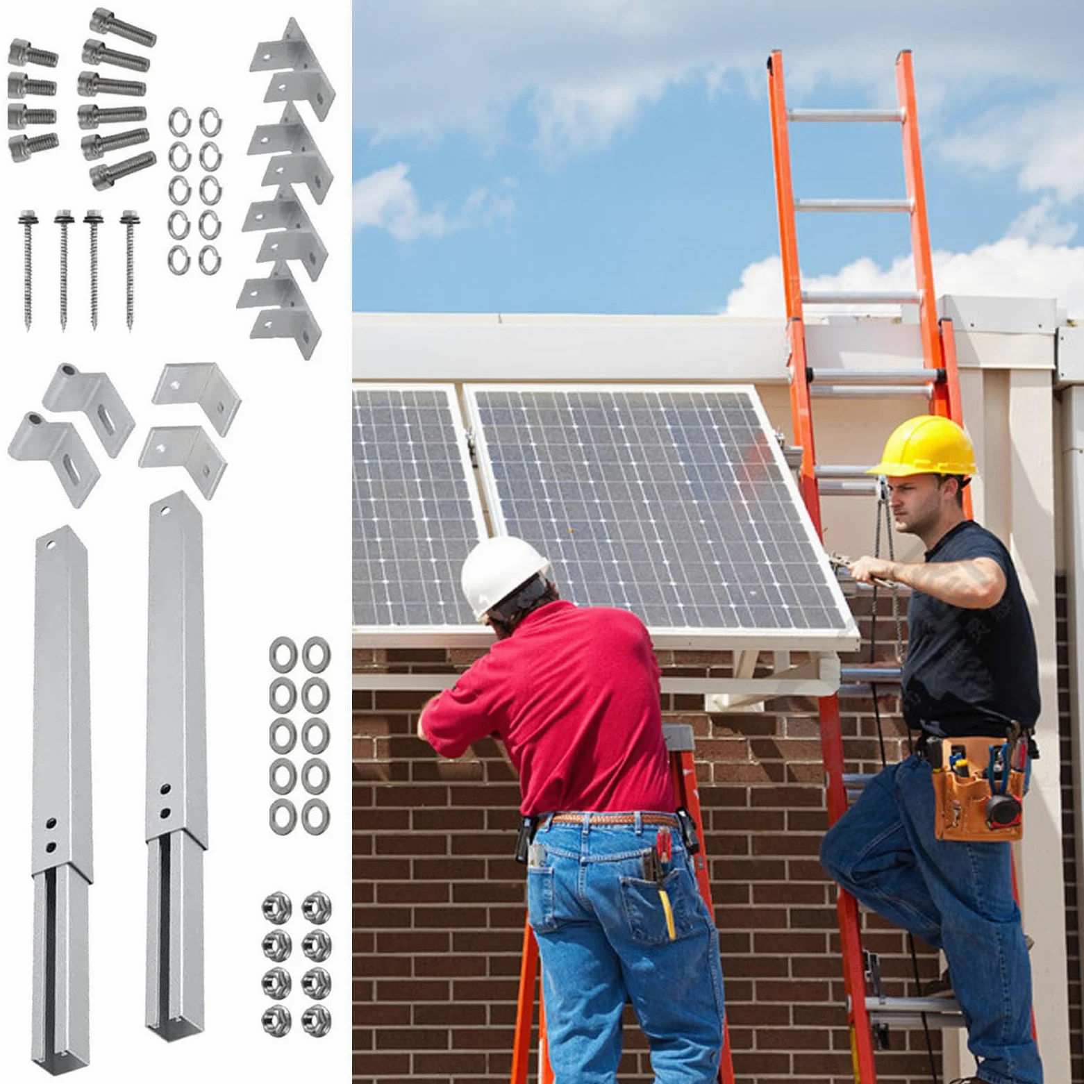 Kit de Montaje para Paneles Solares Estructura Ajustable de Aleación de | Kit Montaje Techo Paneles Solares con Ángulo Ajustable 15-30 Grados Para Exterior Techo Suelo