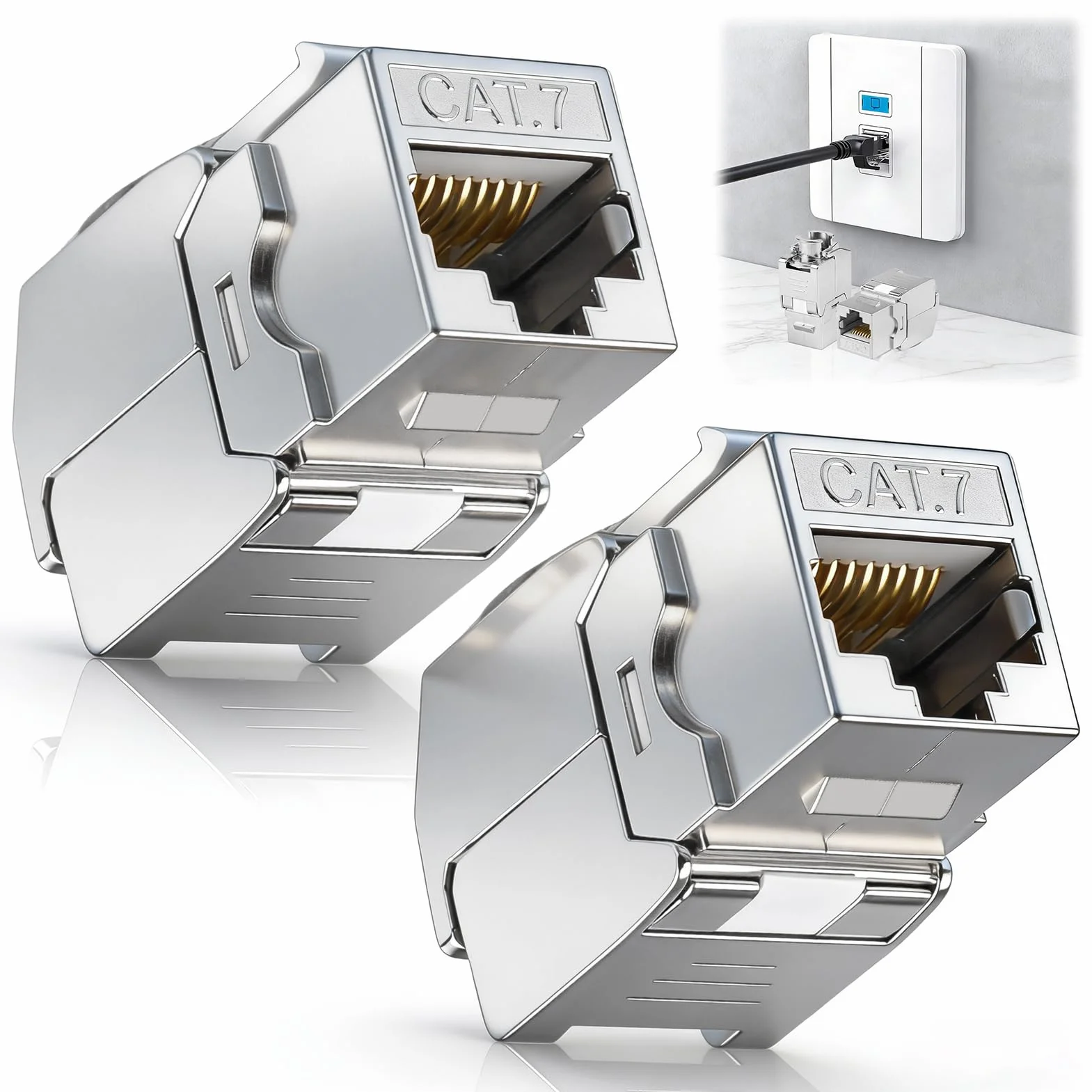 Módulos CAT 7 Keystone RJ45 Hembra 10 Gbps 1000 MHz STP Apantallado