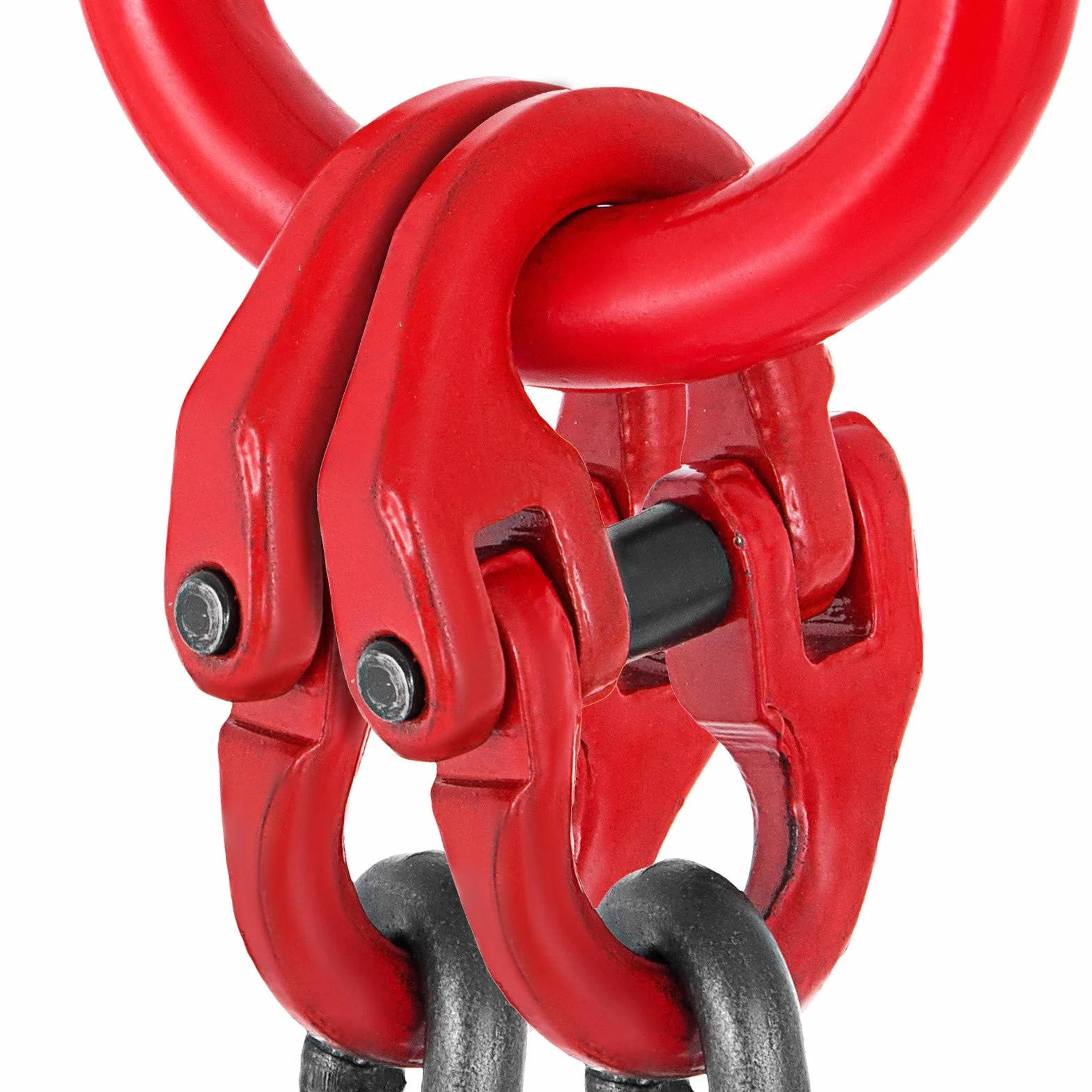 VEVOR Eslinga de cadena de 10 mm 1,5 m patas dobles G80 4 T ganchos de acero para elevación
