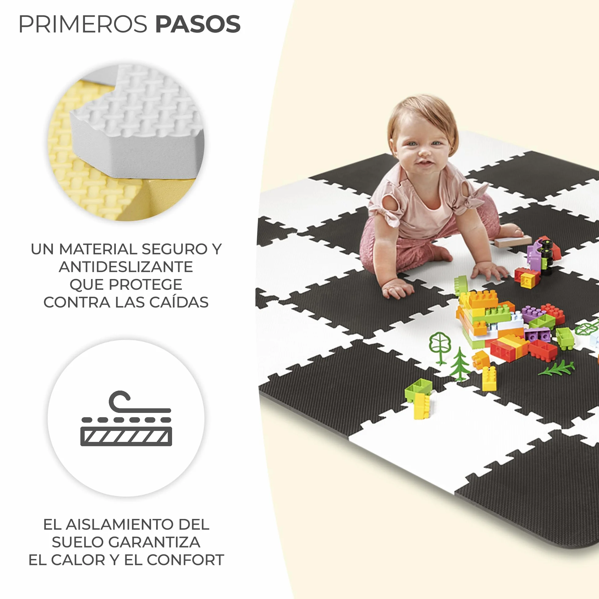 Kinderkraft Manta LUNO Alfombra Puzzle Espuma Niños