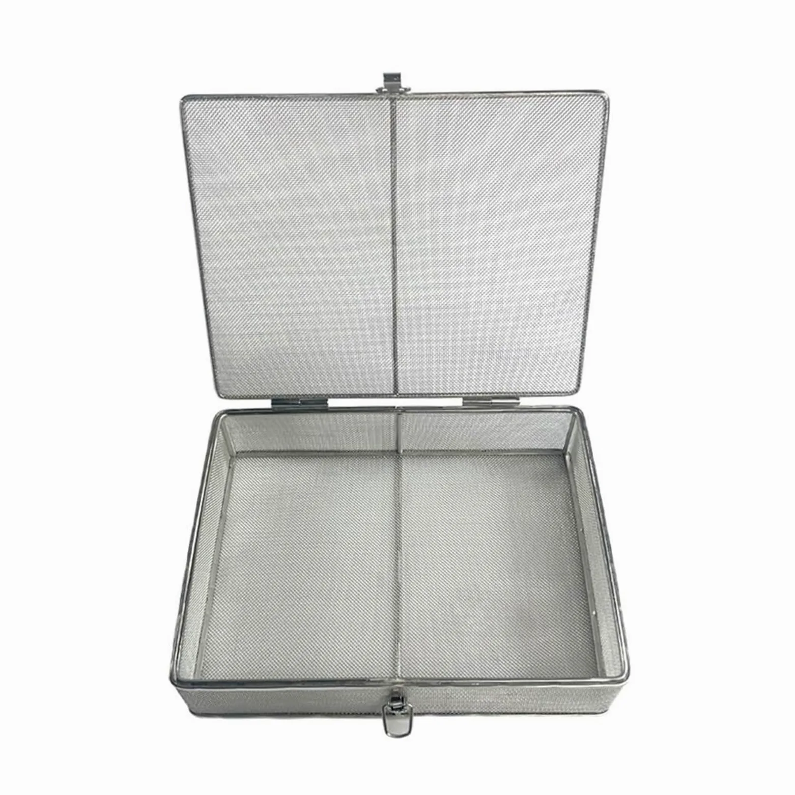 Cesta de malla de acero inoxidable con tapa，Contenedor para limpieza, lavado y esterilización de instrumental quirúrgico en hospitales(25 * 15 * 5cm)