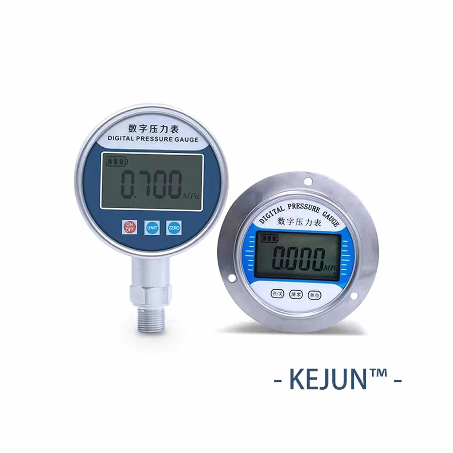Manómetro electrónico Pantalla Digital LCD de esfera de 60 mm, Manómetro de presión negativa de vacío hidráulico Manómetro de presión de aceite de agua(0-6Mpa)