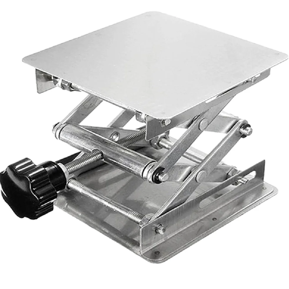 Plataforma de tijera de acero inoxidable para gato de laboratorio (6 x 6 pulgadas)