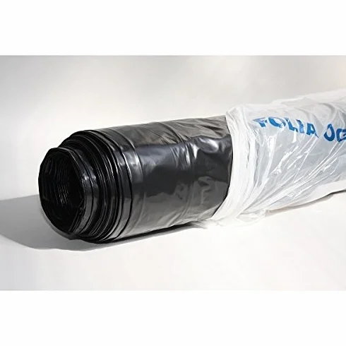 Película plástico sellado sous-dalle polietileno negro tipo 300, 6 x 33 m
