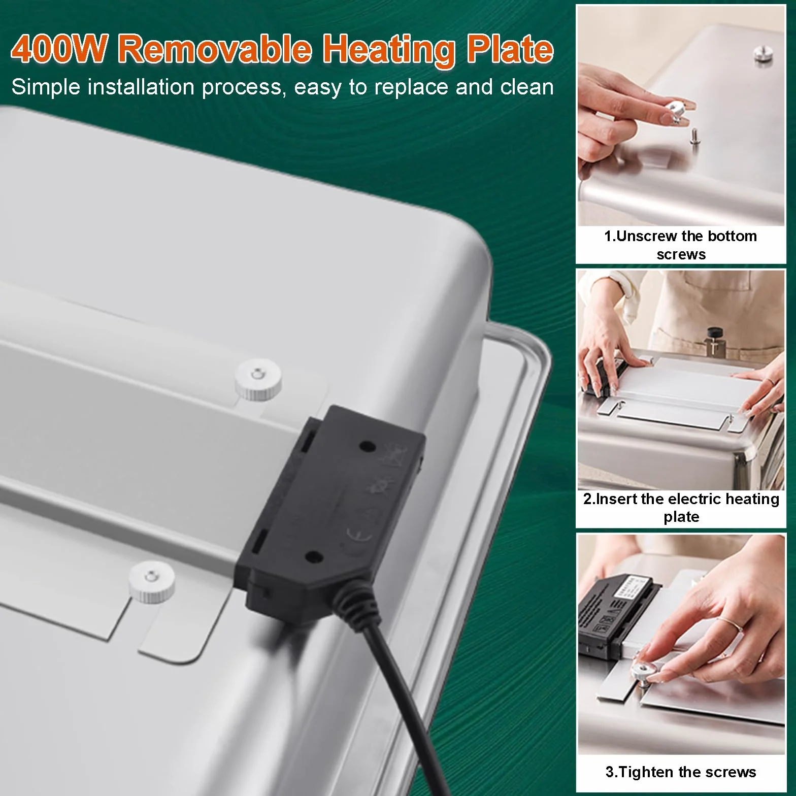 Chafing Dish Eléctrico 9L Profesional Calentador de Comida Buffet Acero Inoxidable Temperatura Ajustable