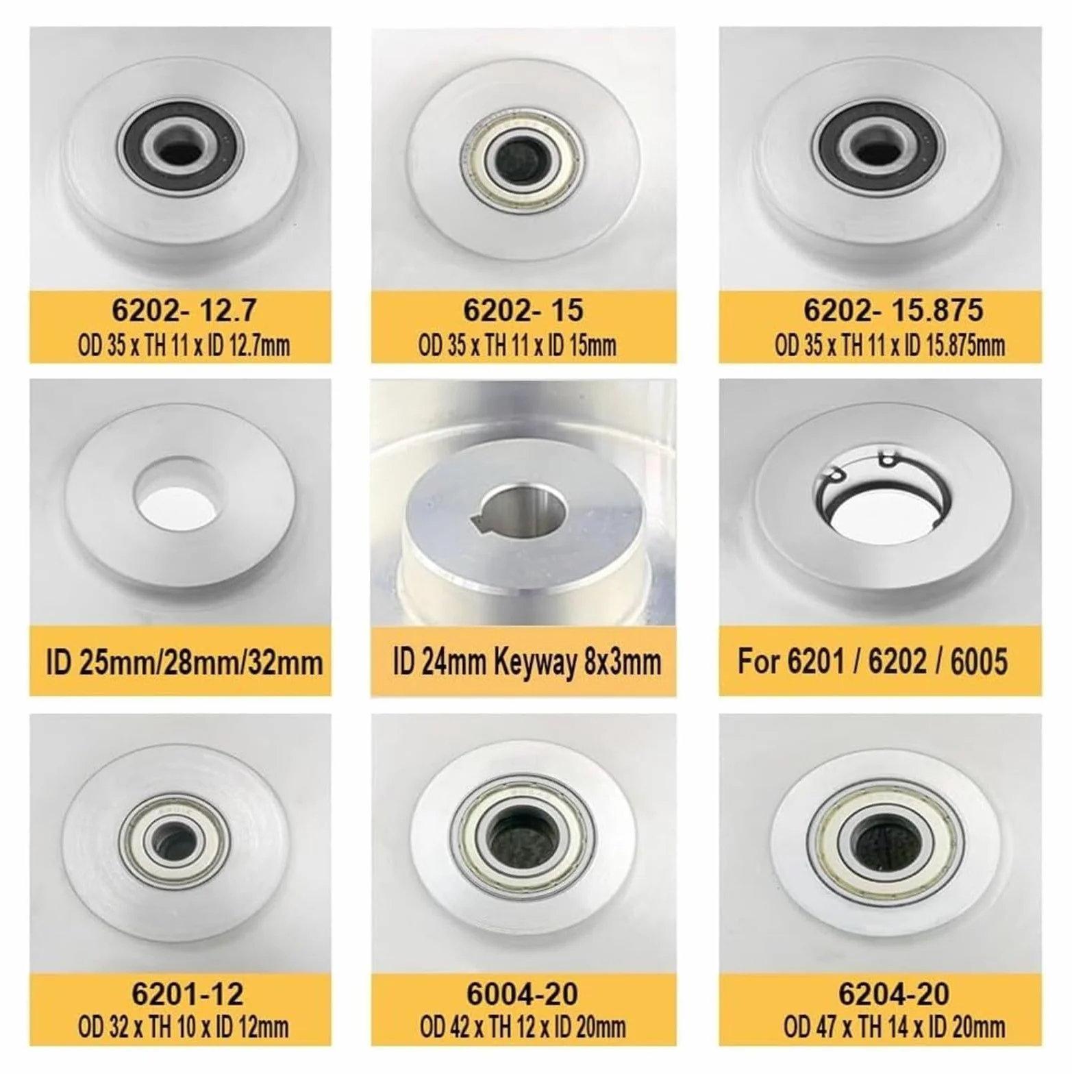 Rueda de contacto de goma dentada de 200 x 75 mm, lijadora de banda con equilibrado dinámico, soporte trasero y rodillo tensor.(Hard 90a,6201 installed 12)