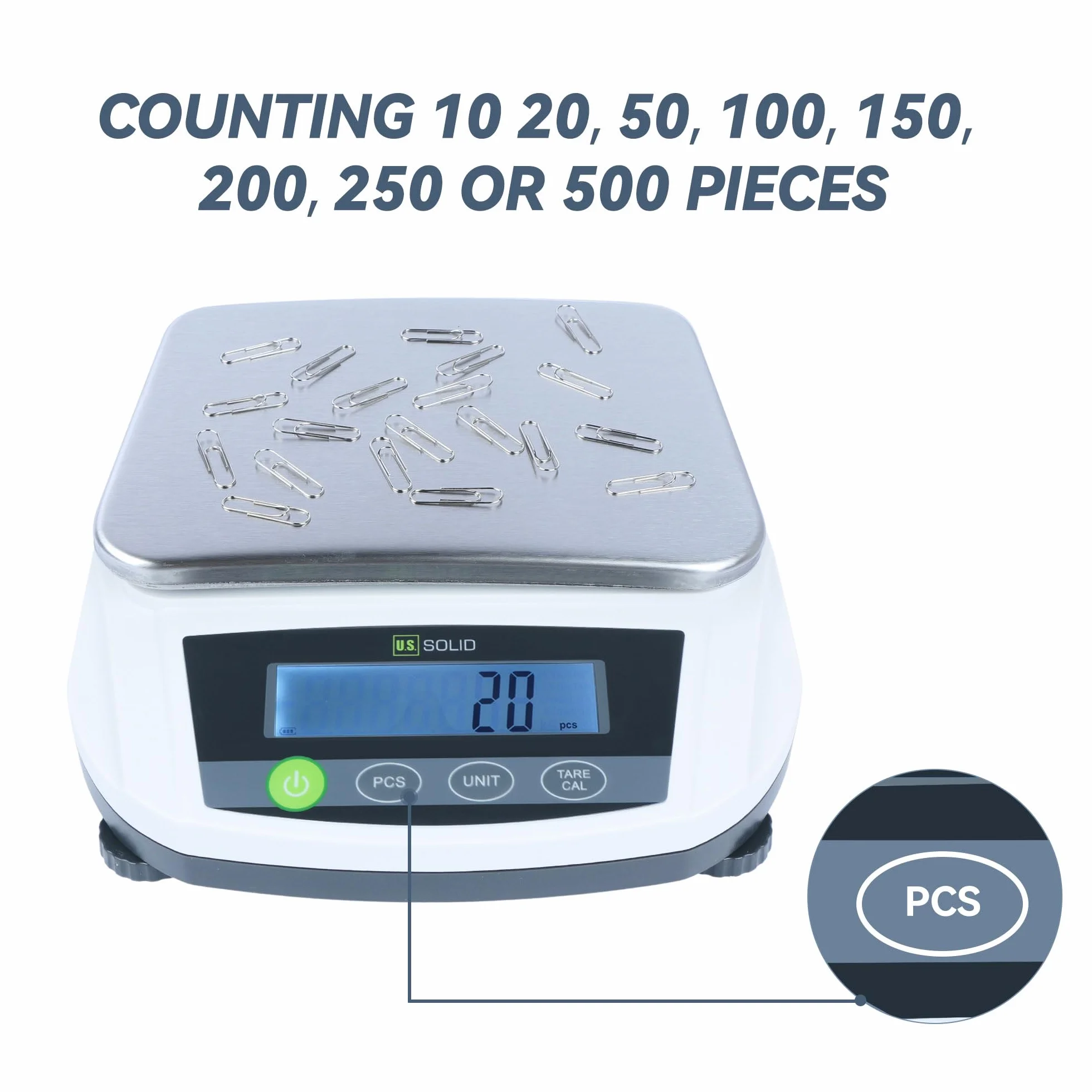 U.S. Solid Báscula digital de laboratorio de 5000 g x 0,01 g, balanza analítica de precisión, pesaje científico de joyería de cocina, pantalla LCD