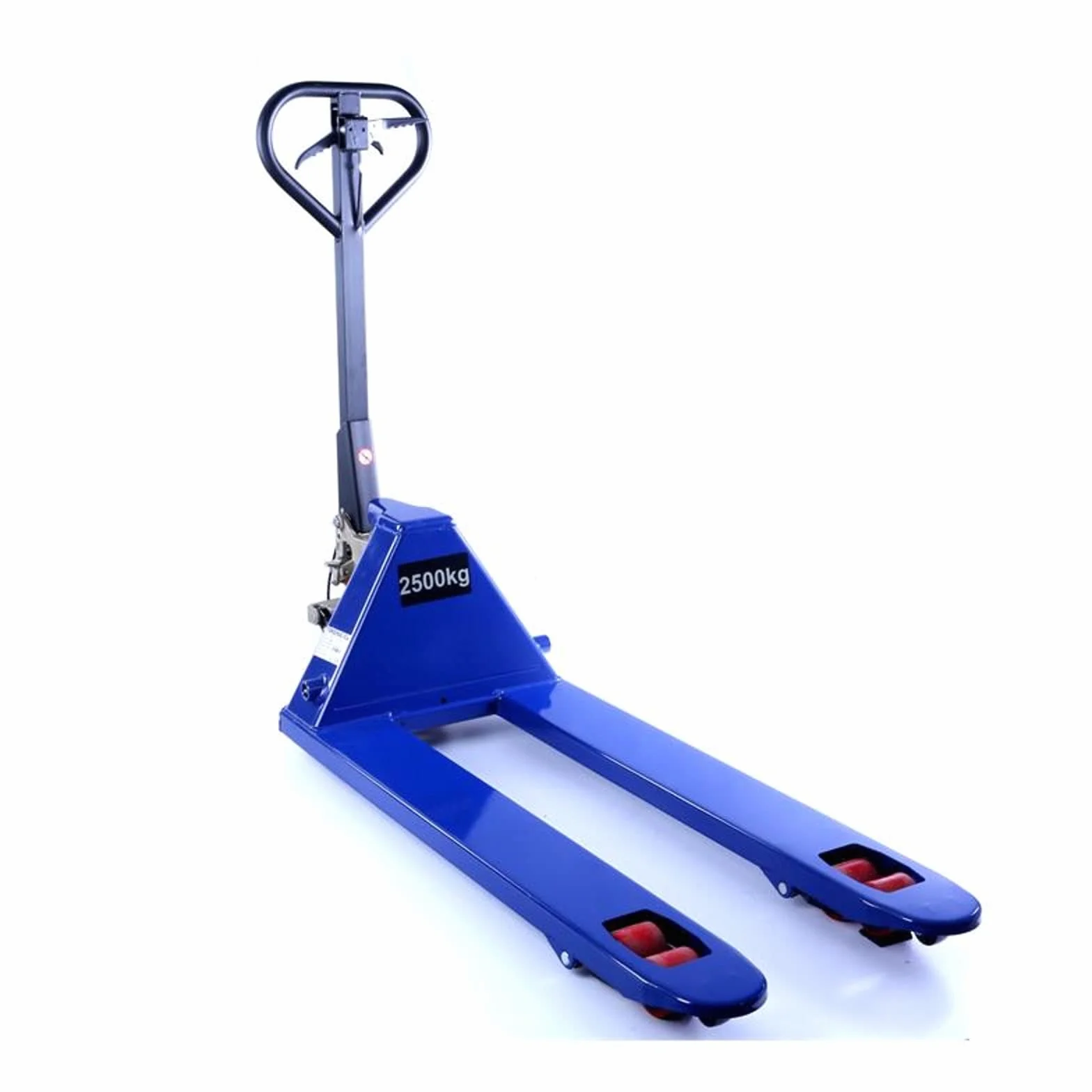 Transpaleta con freno 2500 kg 2,5 t para europalés (1150 mm) azul