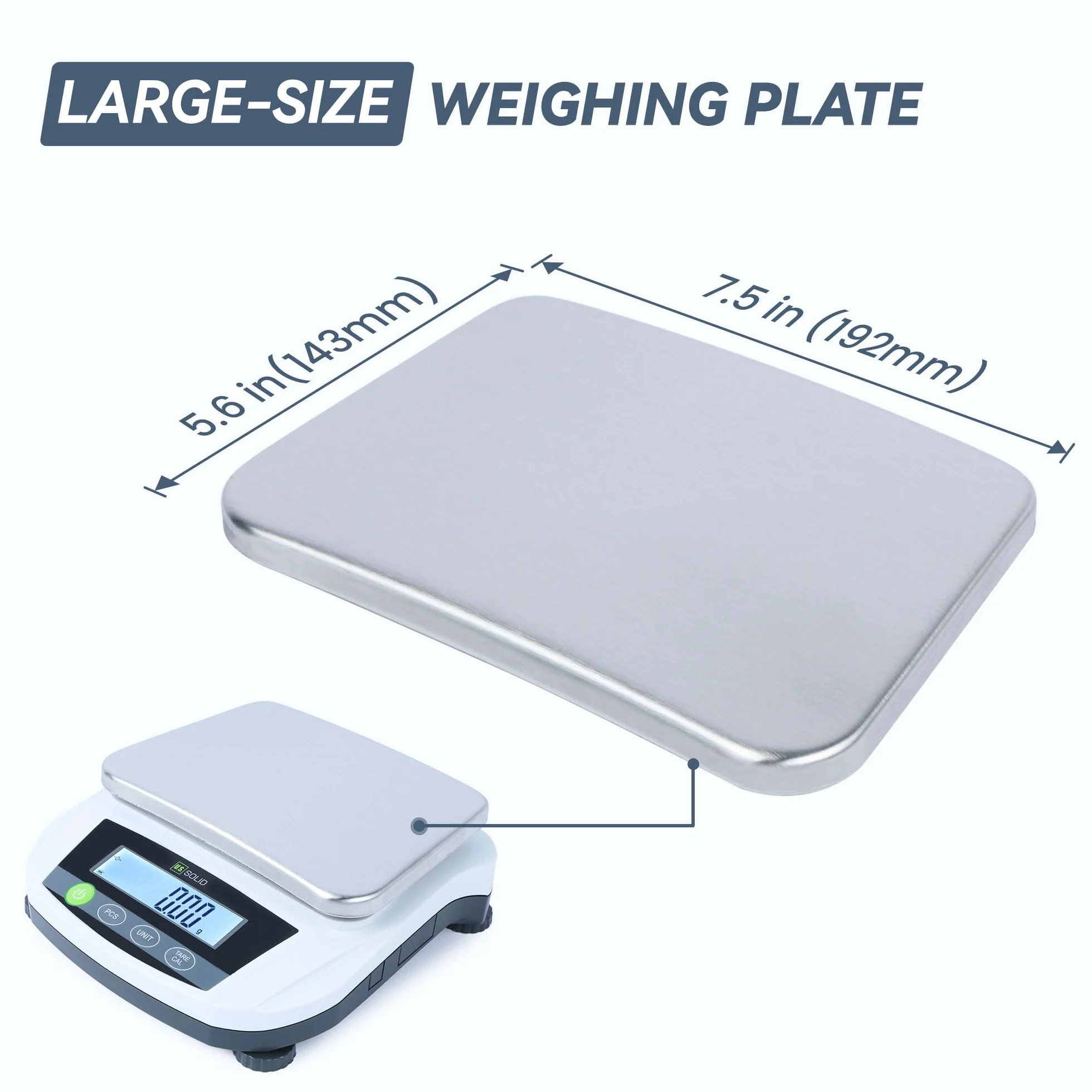 U.S. Solid Báscula digital de laboratorio de 5000 g x 0,01 g, balanza analítica de precisión, pesaje científico de joyería de cocina, pantalla LCD