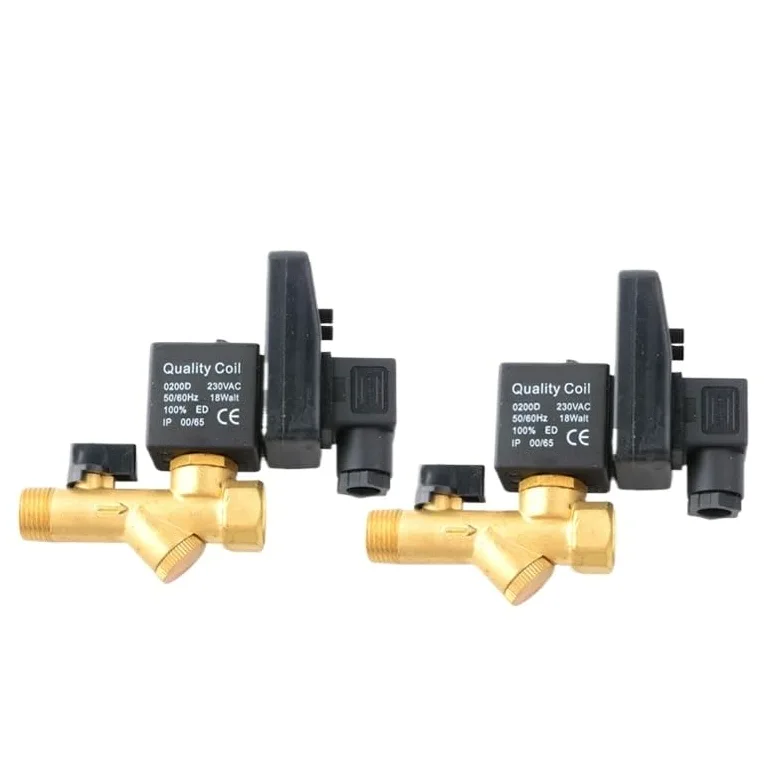 Válvula de drenaje electrónica G1/2 1,6 MPa SR-B-15, válvula solenoide de latón, 24 V CC, 220 V CA, purgador de compresor de aire(AC110V)