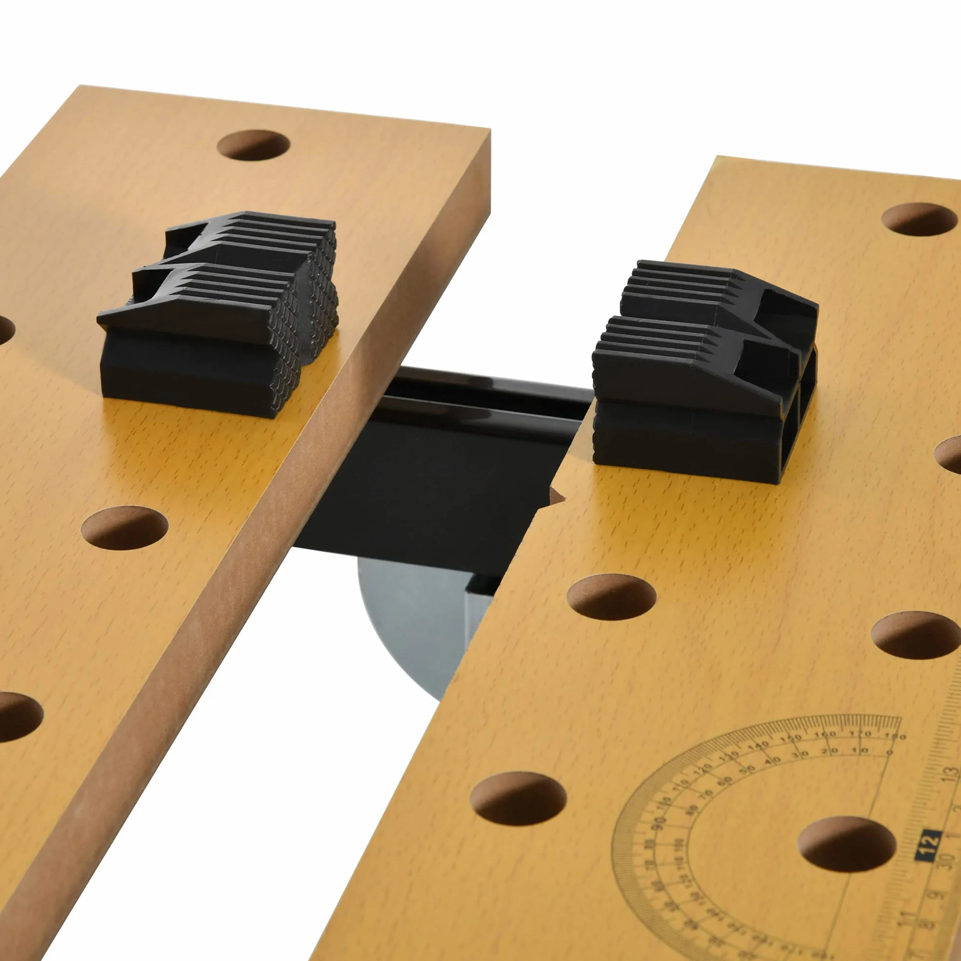HOMCOM Banco de Trabajo Ajustable en Altura 65x57x85-114 cm Madera Natural y Negro