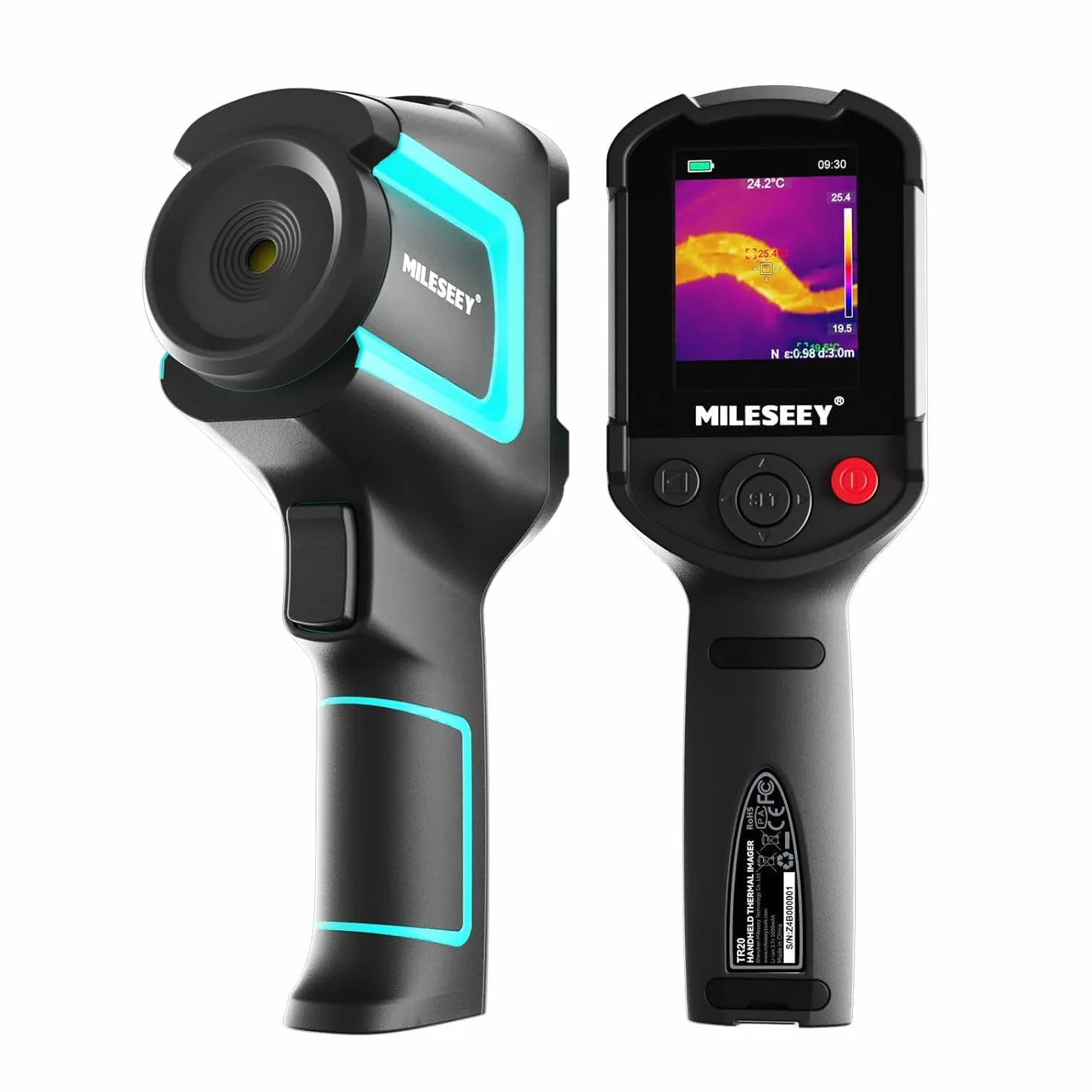 MILESEEY Cámara Térmica Portátil, Resolución Superior de 320 x 240, Frecuencia de Refresco de 50 Hz, Cámara Termográfica de -20 ℃ a 550 ℃, NETD ≤ 40 mk, Foto + Video, Alertas Alta/Baja Temp (TR20)