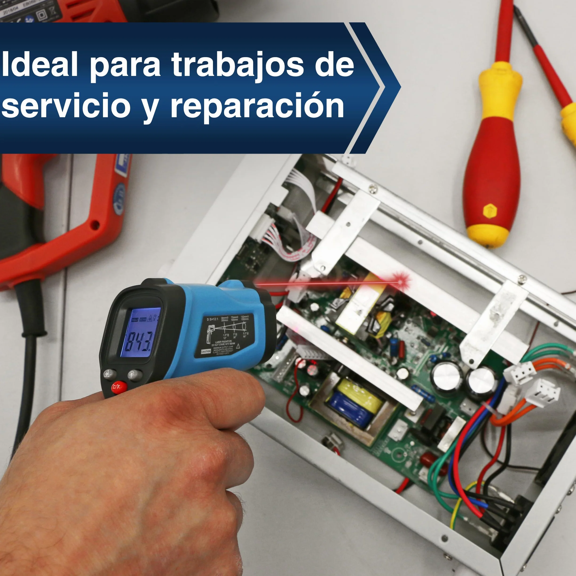 PeakTech 4940 Termómetro infrarrojos láser -50°C 600°C relación 12:1 medición rápida temperatura superficial 0,5s