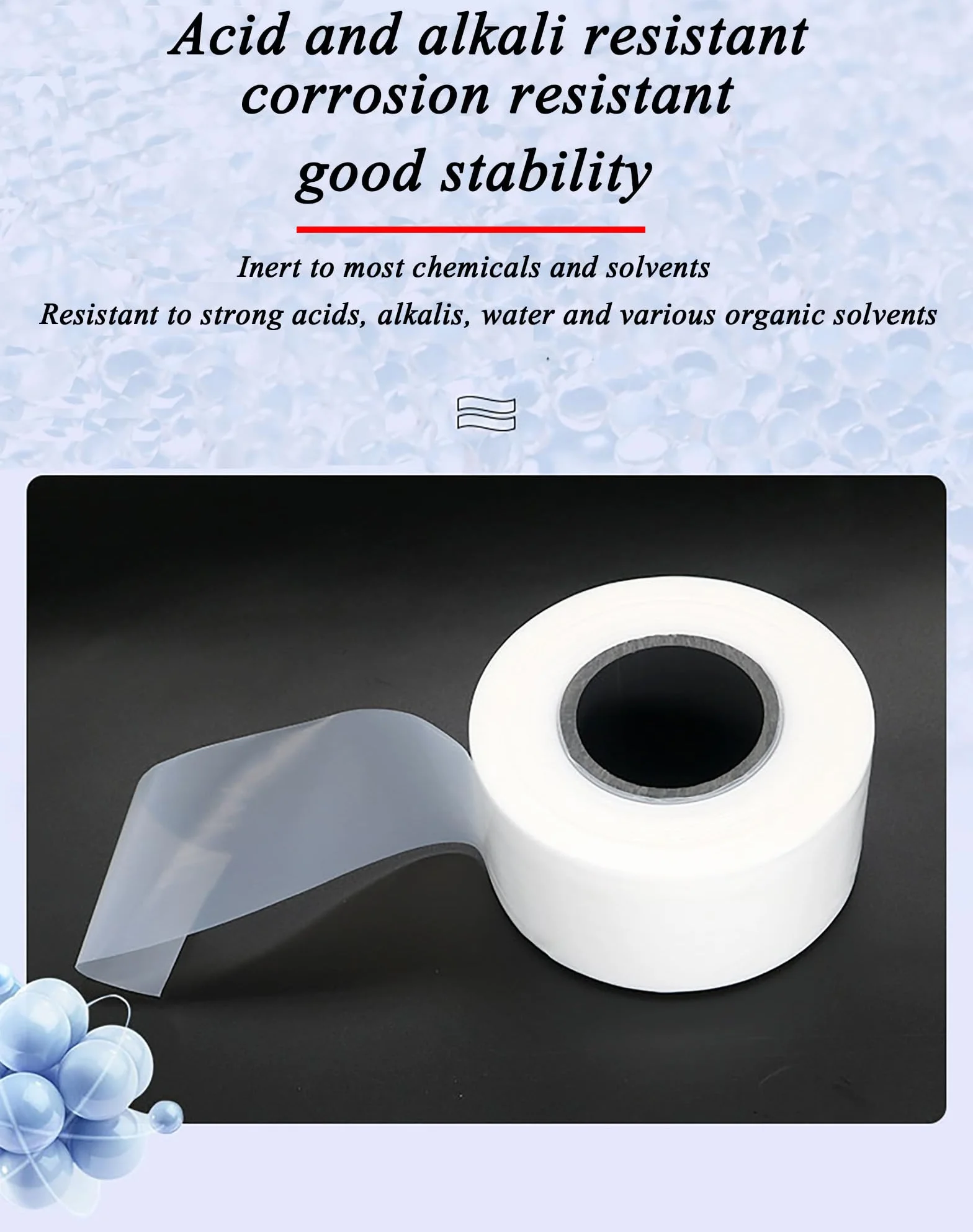 Lámina de teflón PTFE 0.03mm x 5m 100mm ancho resistente altas temperaturas sellado industrial aislamiento eléctrico