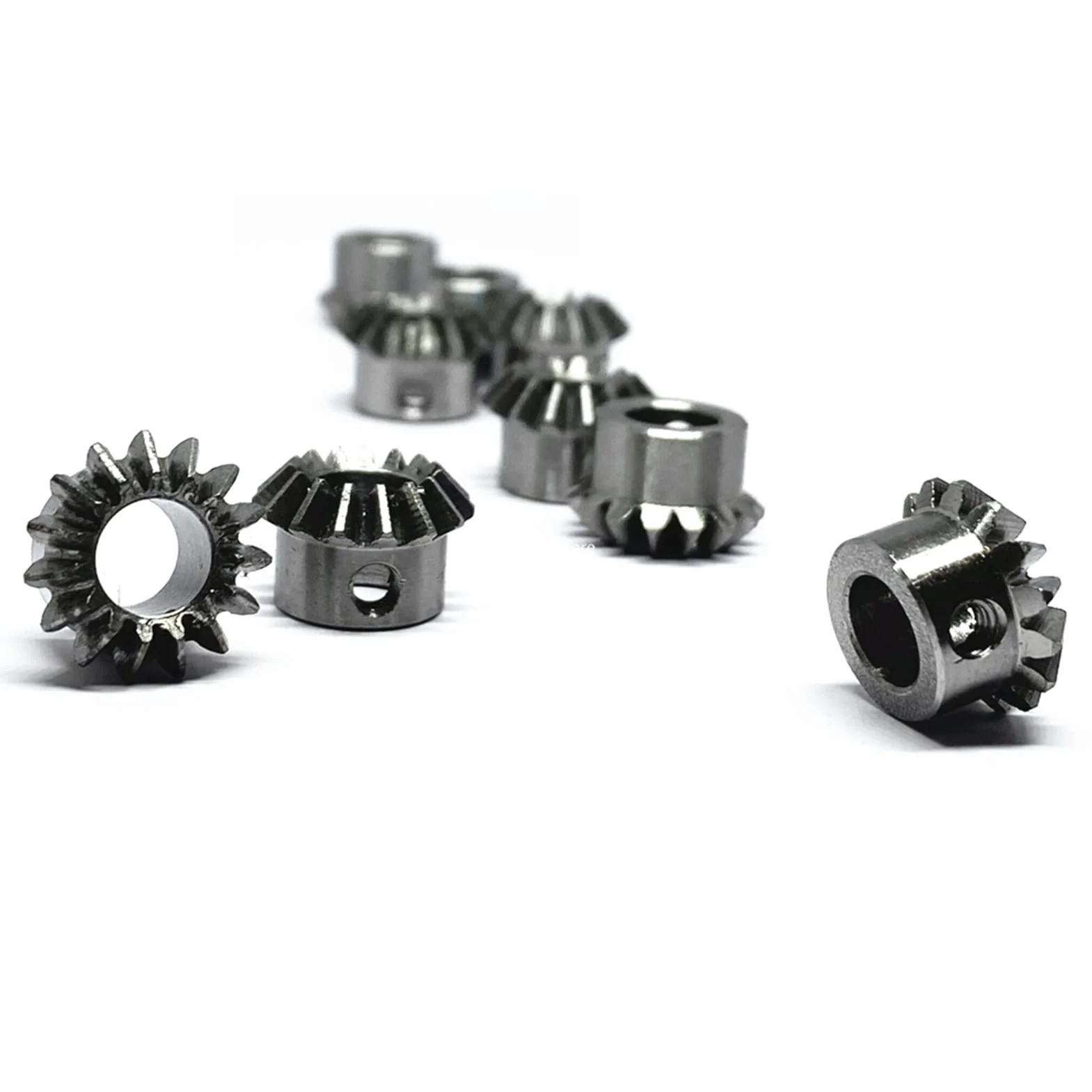 Engranajes cónicos de acero y latón módulo 0.8 M, 15 dientes, 1:1, agujeros 3-6.35mm