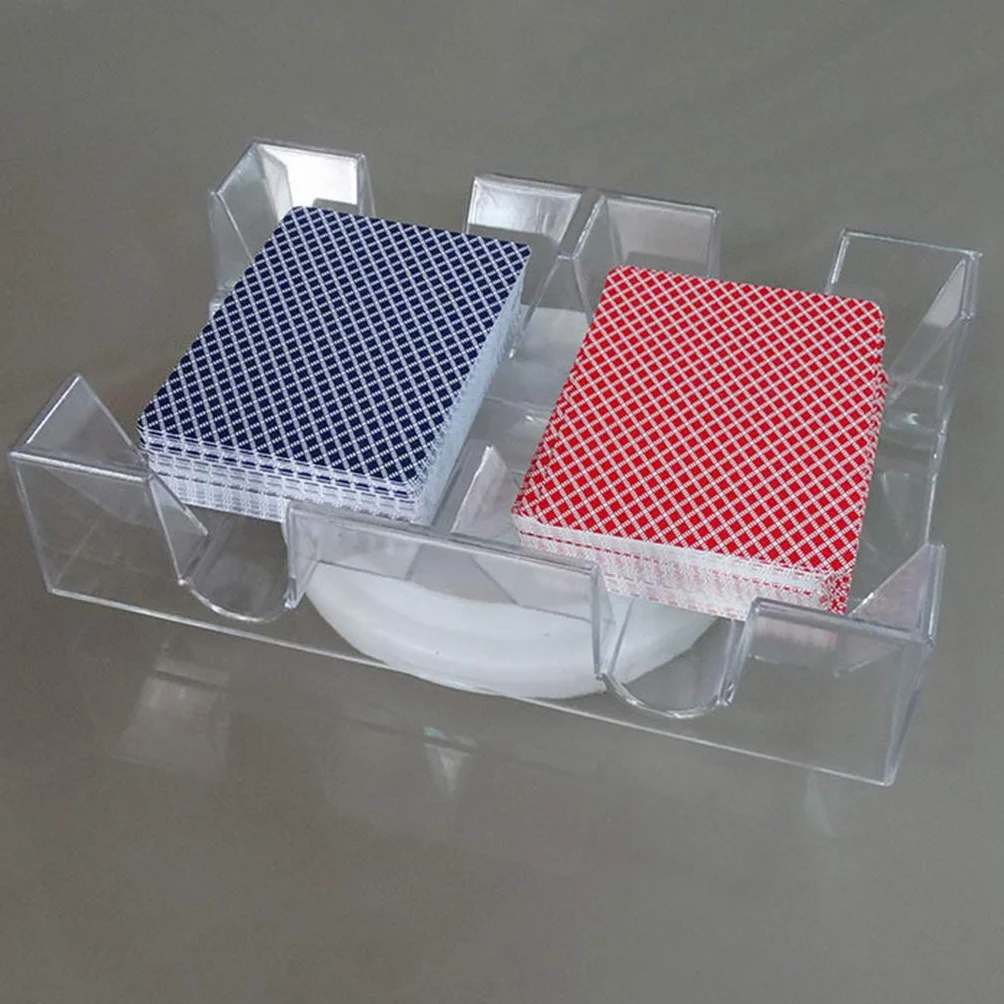Caja de Cartas de póquer Transparente con Bandeja giratoria, Soporte para Juegos de Mesa