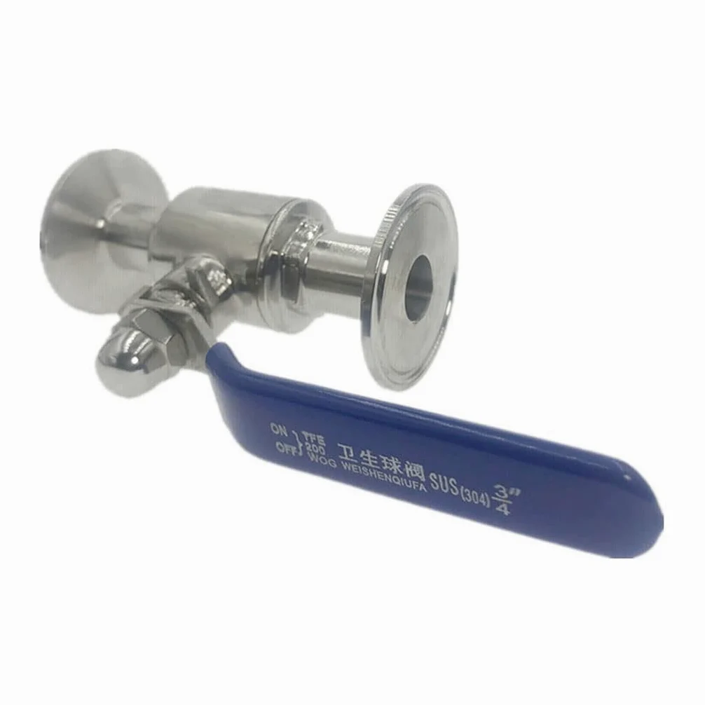 conexión rápida de la válvula de Bola, 3/4" 19mm 304 Stainless Steel Sanitary Ball Valve Tri Clamp Ferrule Type, For Homebrew Diary Product